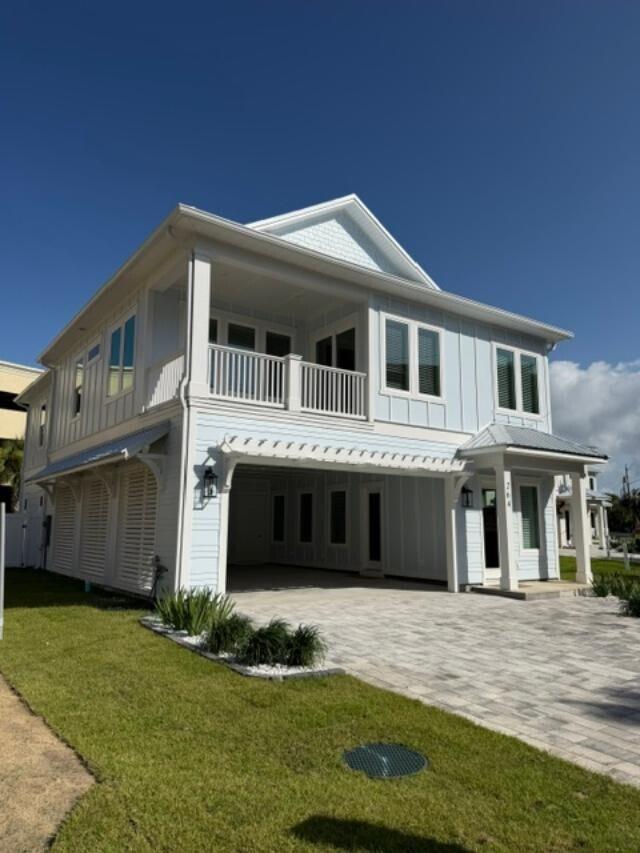 Home is completed and ready for short-term rental. Rental projection of $178,000 annually. Discover this beautifully crafted coastal luxury home. Located on the highly desirable West End of Panama City Beach and just steps from the Gulfs most beautiful beaches. This 5- bedroom, 4.5- bathroom home spans two stories with parking for 6 vehicles and designed for both comfort and sophistication. The chef's kitchen is a true showplace, featuring upgraded stainless-steel appliances, including a French-door refrigerator, gas cooktop, dishwasher, and and wall/microwave combination oven. Custom 42' white shaker cabinetry, quartz countertops and a spacious walk-in pantry and a spacious breakfast island complete this gourmet space. The open design flows seamlessly to outdoor living with a 12'x24' private heated salt-water pool for year-round enjoyment. Additional highlights include, Gas Tankless hot water heater, Hurricane-impact rated windows, Durable metal roof, Hardie siding, 8' interior and exterior doors, 10' ceilings on both levels, a spacious game room that offers views of the pool, while multiple living areas provide plenty of space for entertaining. Conveniently located within walking distance to the pristine white-sand beaches, and just minutes to 30A, Pier Park shopping, dining, entertainment, and a short ride to the locale grocery store. This home is the perfect blend of luxury and convenience. Whether as a coastal escape or a high-yield vacation rental, this home presents a rare opportunity on the beautiful West End.