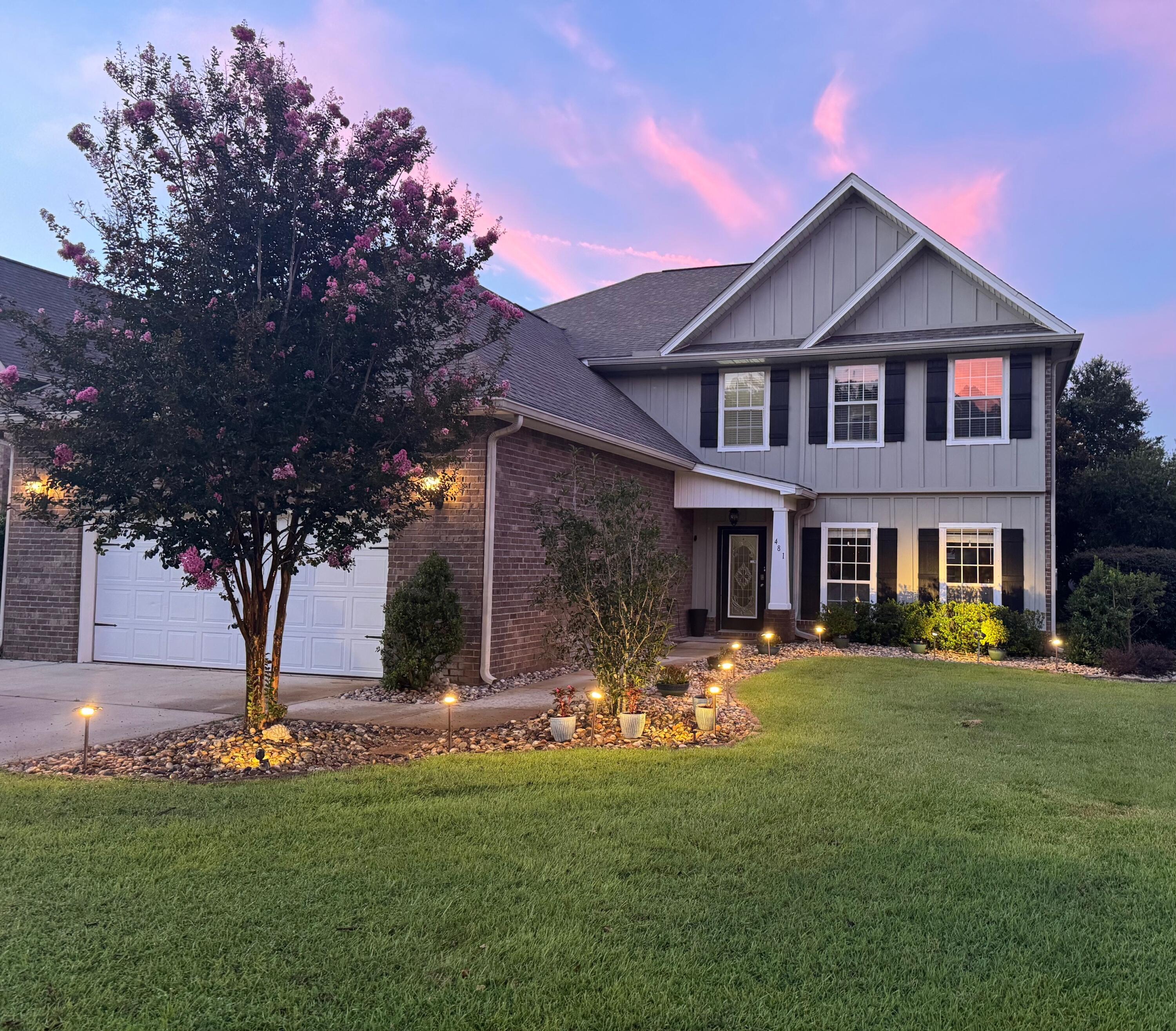 Welcome to this exceptional 5 BR including 2 primary BR, 4 BA home in the highly desirable Whispers neighborhood of Hammock Bay. Offering approximately 3,750 square feet of beautifully designed living space, this two-story residence also features a spacious loft and versatile bonus room, providing the perfect blend of comfort, and functionality.

Step inside to elevated ceilings, abundant natural light, and premium finishes throughout. The chef-inspired kitchen boasts granite countertops, GE stainless steel appliances, ample cabinetry, and generous workspace, making it ideal for entertaining and everyday living.  The inviting living room features a cozy gas fireplace, and an equipped media room upstairs for movie night and gas hookup on the patio making outdoor grilling a breeze.

The main level showcases LVP plank flooring, complemented by 18''ceramic tile in all wet areas. Upstairs, new plush carpeting extends through the bedrooms, loft, bonus room, and staircase and walkway overlooking main living. Two-inch faux wood blinds add style and privacy throughout.

Enjoy peaceful lake views from the professionally landscaped backyard--perfect for relaxing mornings, evening gatherings, or simply unwinding. An oversized two-car garage offers plenty of room for vehicles, storage, and hobbies.

Enjoy over $5 million in resort-style amenities, including a zero-entry pool, Olympic size lap pool, pickle ball courts, 6,000-square-foot fitness center, general store and PROP's Brewery.