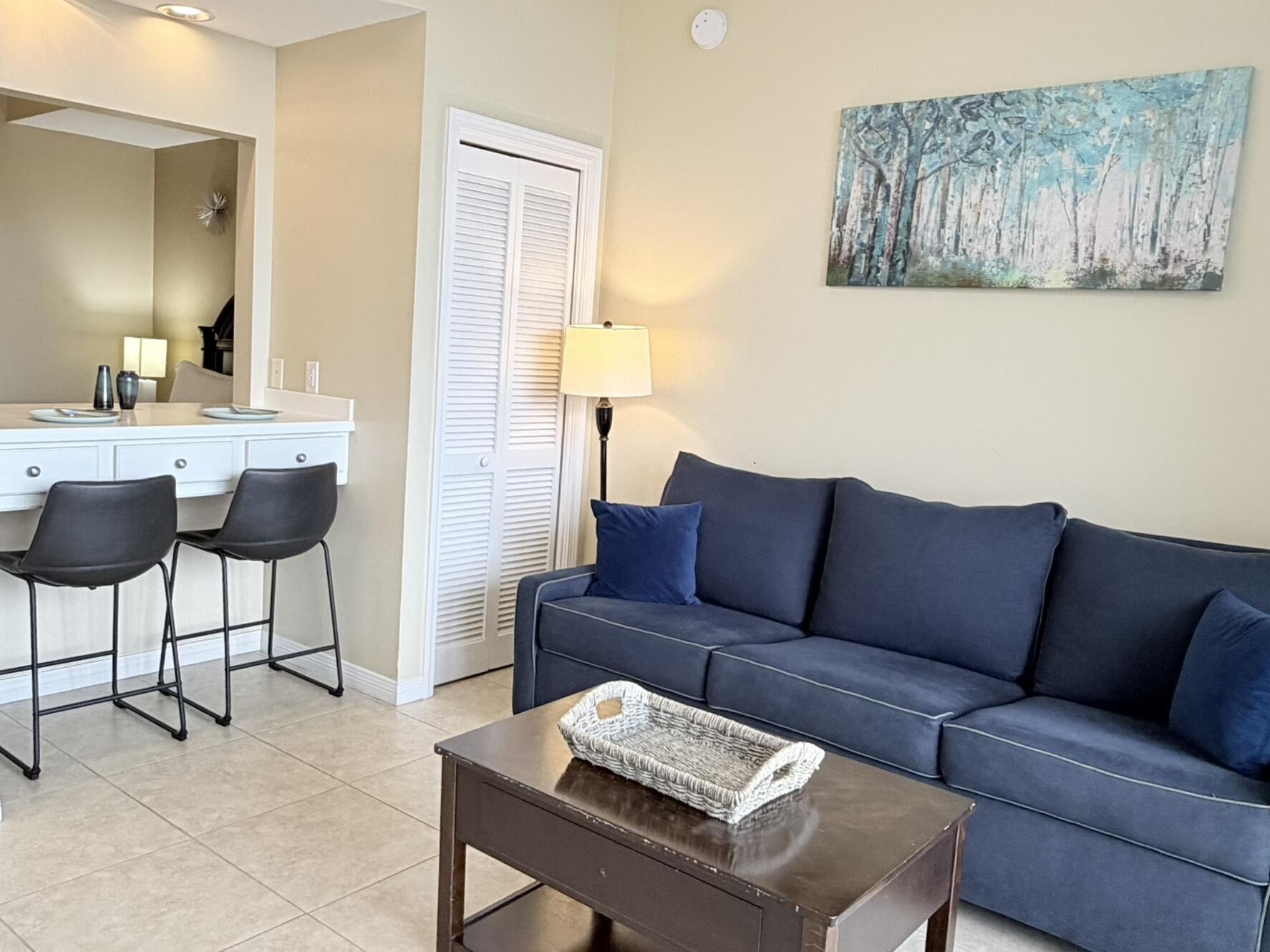 Fully furnished and rental ready at Destin West with new HVAC installed in 2026! Queen bed plus queen sleeper sofa, a well appointed kitchenette, Jacuzzi brand soaking bathtub with separate step-in shower, and a large private balcony with glimpses of the Gulf and Bay are just the beginning! Enjoy the deeded beach or splash in one of the seasonally heated pools on property. Float along the 700' bay-front Lazy River, fish off the private dock, or get your workout in at the expansive and well-appointed fitness center. Plus you're just a few steps from restaurants and shopping at The Boardwalk! 
Destin West Beach and Bay Resort is primely positioned between Destin and Fort Walton Beach where you are just minutes from all that both areas have to offer.

Whether you're looking for an entry point into Emerald Coast real estate or adding to an existing vacation rental portfolio, this property delivers the amenities, location, and price point you've been searching for.