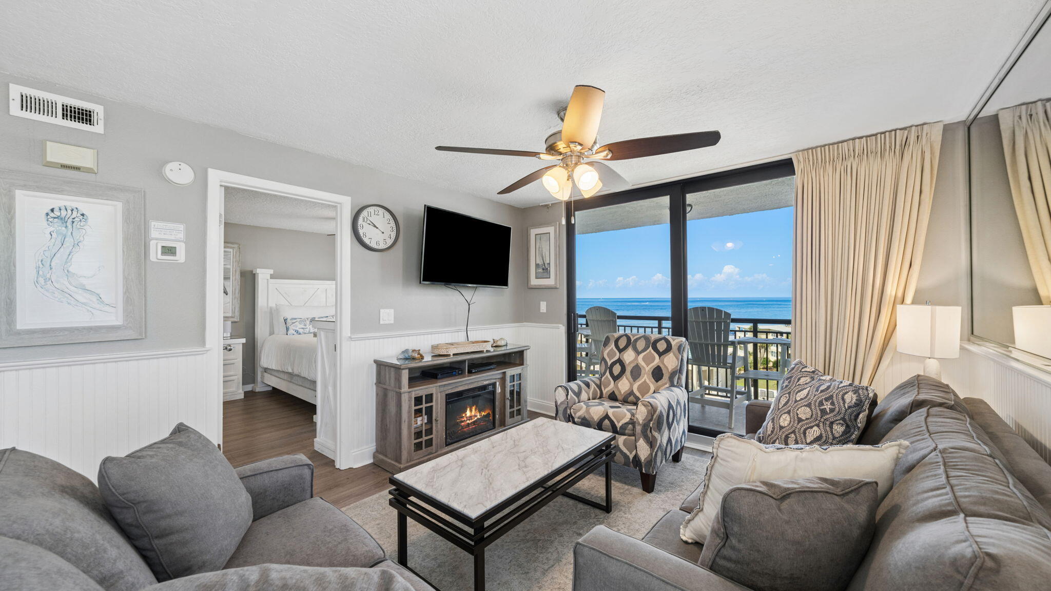 Unobstructed Emerald Gulf views from the 8th floor, income on autopilot, and Big Kahuna's practically in your backyard...this is Destin ownership, fully loaded.

Eight stories above the Gulf of Mexico, Unit 818 at SunDestin Beach Resort is where the Emerald Coast stops looking like a screensaver and starts feeling like yours. This 2-bedroom, 2-bath Gulf-front end unit delivers 949 square feet of bright, open living space with unobstructed water views from the living room, the primary suite, and your private balcony, the kind of views that make guests forget to unpack!

The layout is smart and sleeps well; a king primary suite with ensuite bath and Gulf views, a second bedroom with two full beds, a fully equipped kitchen, and an in-unit washer and dryer that most units in this building simply don't have. It's the details that earn the five-star reviews.

Downstairs, SunDestin delivers the full resort experience, heated indoor and outdoor pools, a splash pad, hot tub, on-site restaurant and tiki bar, massage therapy, fitness center, sauna, arcade, and direct deeded beach access with the sugar-white sand of Destin literally steps away. HOA dues cover electric, water, cable, and internet. You show up. Everything else is handled. Step outside and you're less than half a mile from Big Kahuna's Water & Adventure Park, minutes from Whole Foods and Destin Commons, and a short drive to HarborWalk Village, Henderson Beach State Park, Silver Sands Premium Outlets, and the best seafood on the Gulf Coast. This corridor is where Destin buyers want to be.
Offered turnkey with furnishings conveyed, excluding select personal items and rental management inventory, details available upon request. Step in, list it, and let it work.

The Emerald Coast's peak season doesn't wait, and neither will this one. Schedule your exclusive tour today!