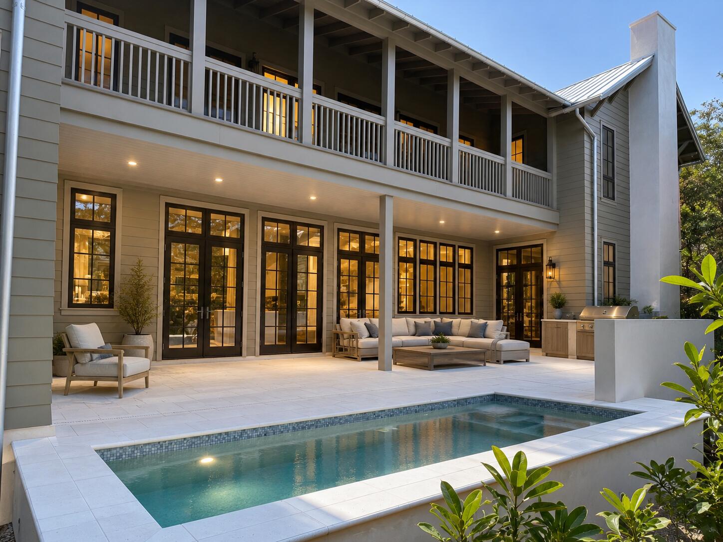 Experience the rare opportunity to own a brand-new custom coastal estate in the exclusive gated community of Lakeplace at Grayton Beach, ideally positioned near the beaches, dining, and lifestyle of Grayton Beach on Scenic 30A. This exceptional 5-bedroom, 5 full bath, 2 half bath residence offers luxury, privacy, and a large lot, rarely found this close to the beach. Set on nearly half an acre, the home encompasses approximately 5,686 square feet of heated and cooled living space with just under 10,000 square feet under roof. Designed for both everyday comfort and grand-scale entertaining, the floor plan blends timeless coastal architecture with elevated modern finishes. The exquisite master suite is thoughtfully located on the main level, offering a private retreat complete with generous proportions, refined finishes, and a spa-inspired bath designed for relaxation and comfort. Upstairs, four spacious guest suites each feature their own private en suite bathrooms, providing exceptional comfort and privacy for family and visitors alike.

The expansive outdoor living area is a true private retreat, featuring a large pool, spacious sun deck, covered lounge areas, and outdoor kitchen--perfect for hosting family and friends or enjoying quiet evenings after a day at the beach. Additional highlights include a three-car garage, oversized driveway, generous guest accommodations, and the peace of mind that comes with brand-new construction.

Tucked along the shores of Western Lake and neighboring Grayton Beach State Park, the community offers a rare blend of coastal and lakefront living. Residents enjoy a serene, low-density setting with access to a shared dock and pier, ideal for paddleboarding, kayaking, or simply taking in the natural beauty. The neighborhood also features a community pool and convenient connectivity to Scenic 30A, placing dining, shopping, and beach access just moments away. With limited rental activity, the atmosphere remains peaceful and private--equally suited for a full-time residence or a refined second home retreat.