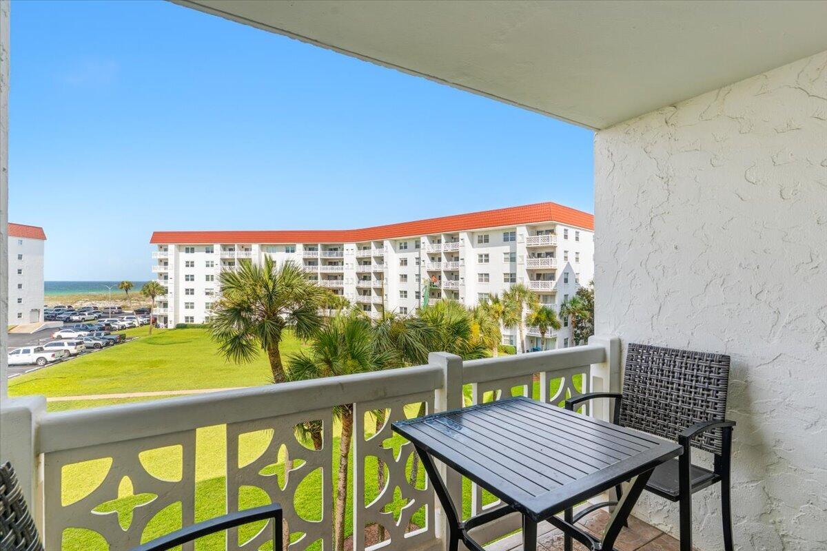 If you have been waiting for a slice of paradise your wait is over! This beautiful 2 bedroom 1 bath and a half Condo is just what you have been  waiting for. Convenient to the beach with the sugar white sand of the Gulf just a short walk away. both pools, the Tennis/Pickleball courts and the recreation building. This unit has been renovated to include new Granite countertops in the kitchen that is bright and cherry. equipped with all you will need. Relax in the large Living room that looks out over the Emerald Green Waters through your sliding glass doors or go out on to the balcony and enjoy a cool beverage and enjoy the view. The Master Bedroom has a large walk in closet and separate vanity away from the shower/tub area.
Guest Bedroom has two single beds for added space and a second bathroom with vanity for washing up before dinner or bed for added convenience. Living room has pullout sofa for extra sleeping space and a fireplace for  those cool Florida nights. this is a must see. El Matador offers two Pools one heated in the cooler months and 11+ acres luscious green landscaping 24/7 gate guard two lounges that can be used by our owners for a small fee.
You will find views of the sound and the gulf, don't let this unit become someone else's dream come true. call today.