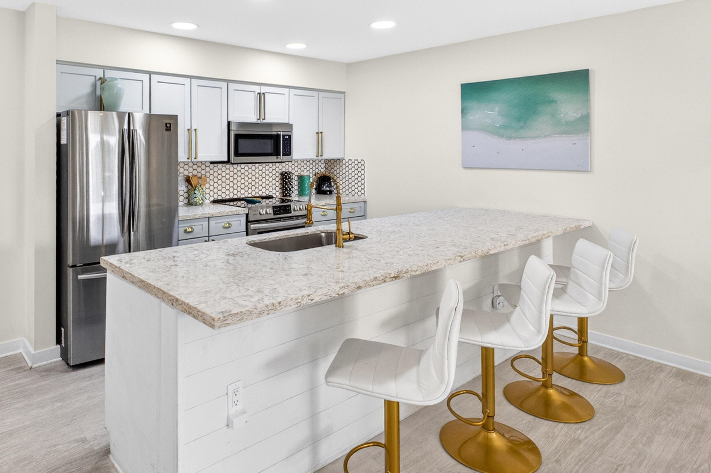 Located in Luau II within Sandestin Golf and Beach Resort, this 1-bedroom, 1-bath condo on the 2nd floor was completely remodeled in 2022 with upscale furnishings, updated appliances, new flooring, fresh paint, and modern lighting. Offered fully furnished and move-in ready, it's ideal for personal use, a vacation getaway, or investment property. Enjoy the resort-style lagoon pool featuring a seasonal tiki bar serving food and beverages, all just a short walk to the beach and resort amenities. As an introduction to the Sandestin lifestyle, we invite our new owners to explore amenities that make Sandestin special. The listing brokerage and seller(s) are presenting the buyer(s) of this property with (2) 90-minute rounds of Tennis court time, a golf foursome at one of our three championship courses, and a round of golf for up to four (4) players at the unrivaled Burnt Pine Golf Club.