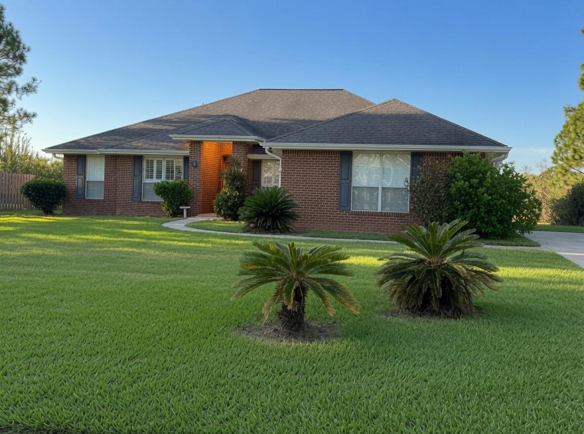 Highly desired Driftwood Estates community! Known for its larger lot sizes and proximity to both the bay and Gulf beaches, this home sits on 0.57 acres and features an open floor plan with tile flooring throughout, plus a bright glass-enclosed sunroom that provides additional flexible living space.
Behind the property sits the neighborhood park, complete with a paved track, tennis and basketball courts, and playground. This offers serene open green views from the backyard and a peaceful backdrop just across the lake.
The master suite serves as a private retreat, featuring an oversized bathroom with his-and-hers vanities, a separate walk-in shower, a jetted tub, his-and-hers closets, and a linen closet. The formal dining room has been converted into a playroom or nursery area. Plenty of space for everyone!
Roof and water heater are original to the home, while the HVAC system has been replaced within the past 3 years. Bring your personal touches and updates to this excellent opportunity for a primary residence, second home, or long-term investment in one of South Walton's most established communities!
Images shown have been AI-enhanced for better visualization.

Agent is related to seller