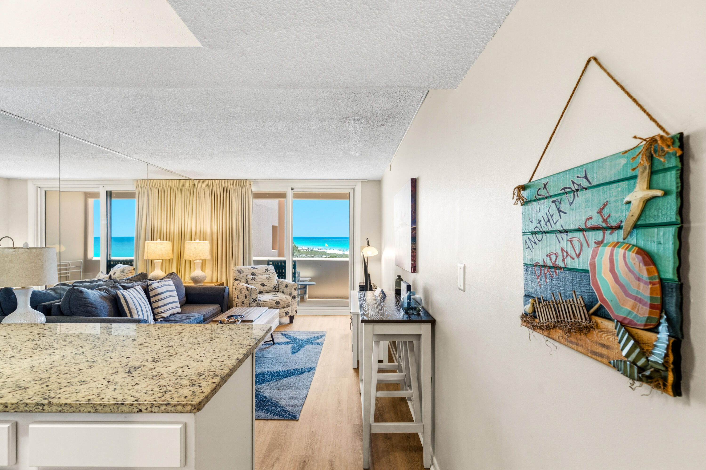 Discover serene Gulf views from this beachfront condo at Jetty East, ideally situated on Holiday Isle off Gulf Shore Drive in Destin. This 1-bedroom gem offers direct access to the sandy shores, making it a prime choice for those seeking an affordable yet lucrative vacation rental opportunity. Enjoy robust rental income with the added benefit of resort-style amenities, including a private beach, pool, expansive grilling pavilion, and courts for tennis and pickleball--all without the hustle and bustle of a busy highway nearby. Revel in the convenience of being just moments from the action, with the luxury of retreating to peace and quiet. Recently updated, featuring a modern kitchen and new furniture as of November 2021. This property is not just a purchase; it's a lifestyle investment.