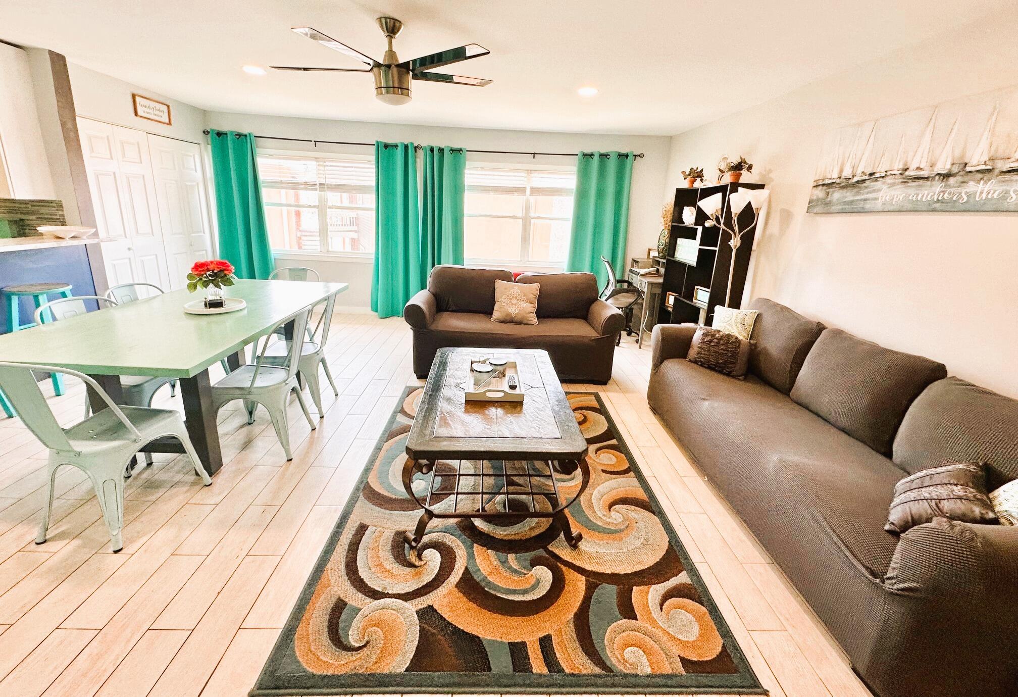 Gulf Terrace Condominium 0.8 miles to public beach access. Rare Find 2 Bedrooms 2 Bathrooms (full size) + Laundry Room. Remodeled, Clean and Spacious, a true Gem Ready for next Home Owner! Both Tourists & Locals Love the Convenient Location. Community Features: Free Parking, Gated Entrances from HWY 98 and Airport Rd, Access to 3 swimming pools, Tennis/Pickleball court, Dog Park, EV chargers, maintained green areas, picnic tables & a lake. HOA Coverage: building insurance and exterior maintenance, water, internet, sewer, trash, landscaping, and maintenance of pools and gates. Owner pays Electric Only. Active Airbnb & Gated Community contact agent for showing schedule and access instructions.