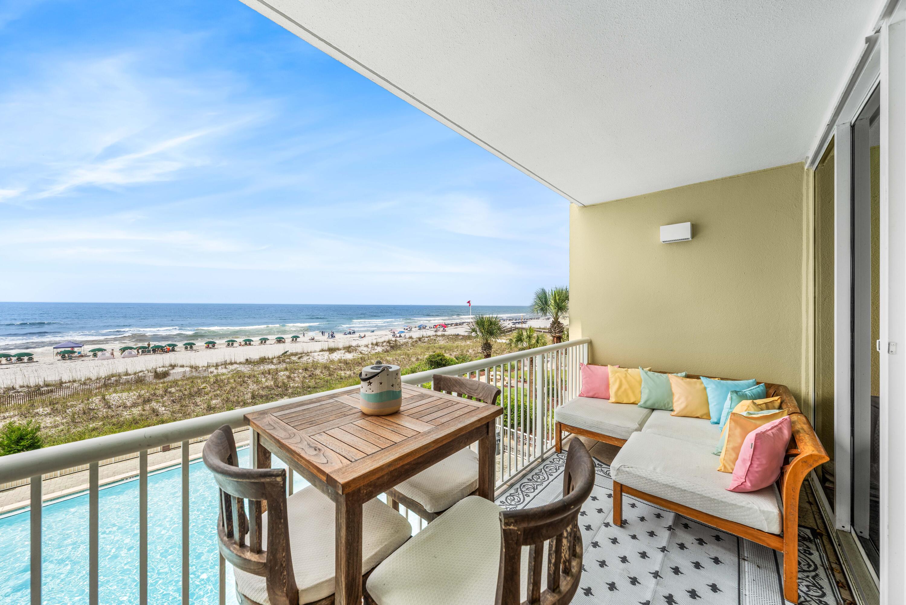 Welcome to Waters Edge 309, a beautifully renovated Gulf-front condo at Waters Edge Resort on Okaloosa Island. Perfectly positioned on the third floor, this spacious 2-bedroom, 2-bath condo offers breathtaking views of the Gulf of Mexico and is just steps from the soft white sand and emerald-green water that make the Emerald Coast so special.
Offering 1,231 square feet, this thoughtfully designed floor plan features 9-foot ceilings and an additional flex space with barn doors that could be used as a bunk area, office nook, or extra sleeping space. The condo was renovated in 2019 with updated countertops, new appliances, new flooring, and more, creating a fresh coastal feel that is move-in ready and rental ready.
Waters Edge is one of Okaloosa Island's most popular beachfront resorts, known for its expansive 5,000-square-foot pool, large pool deck, covered parking for owners and guests, central front desk, fitness center located on the second floor, charcoal grills, and outdoor gathering areas. Beach service is available March through October, making days by the Gulf even easier. Owners and guests also appreciate the quieter stretch of beach, with Santa Rosa Boulevard dead-ending to the west, helping create a more peaceful and relaxed setting. Enjoy morning coffee or evening sunsets from your private balcony, spend the day by the pool or beach, and take in everything this Gulf-front location has to offer. Located at 590 Santa Rosa Boulevard, Waters Edge offers direct Gulf access while still being close to dining, shopping, entertainment, Fort Walton Beach, and Destin. Whether you are looking for a personal beach retreat, a second home, or a strong rental opportunity, Waters Edge 309 offers the ideal combination of location, views, updates, amenities, and rental potential.