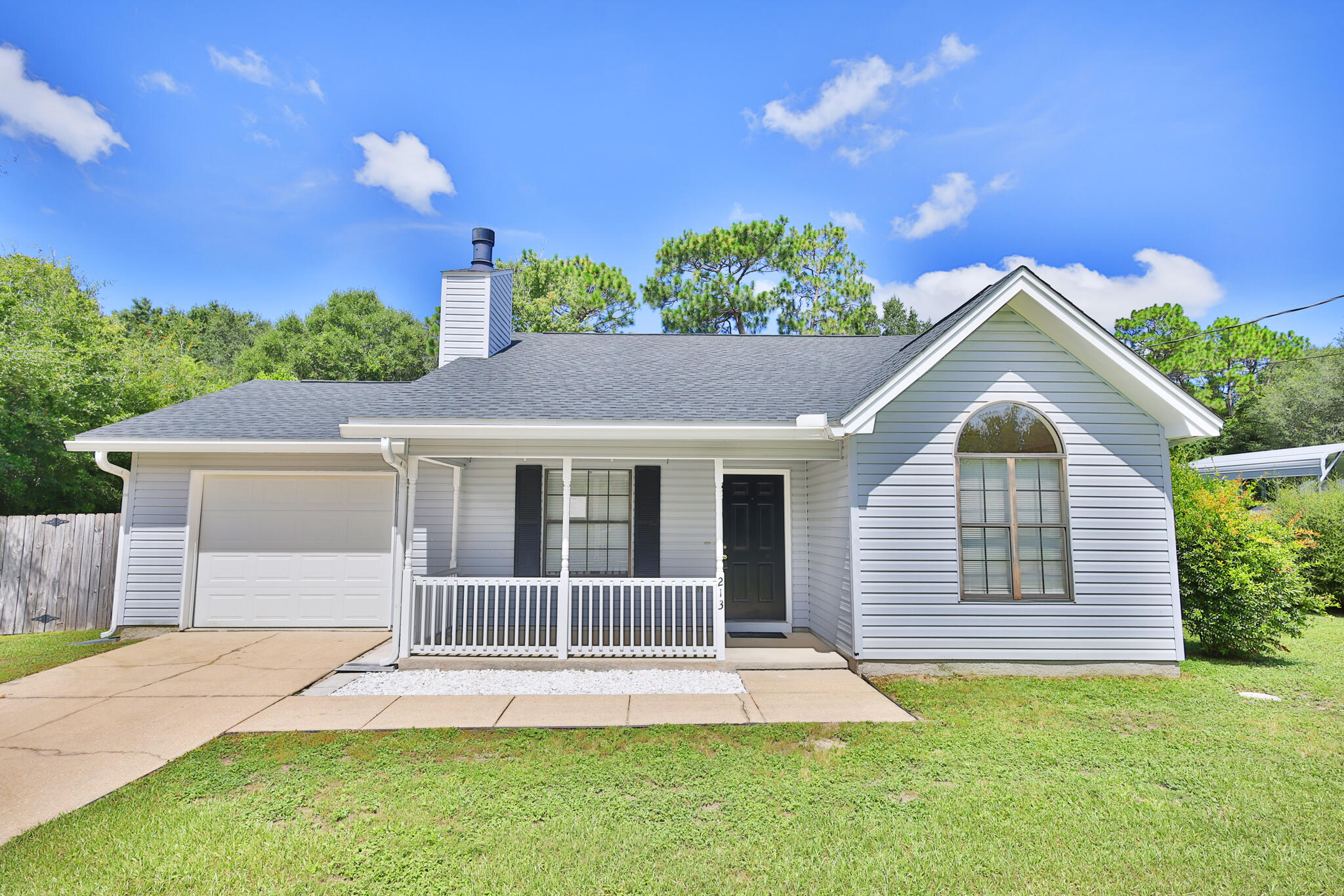 Available in August 2026. This is a great location for anyone coming from Ft Walton Beach or Niceville or Duke field.  Located South of I-10. Move into this comfortable 3Br, 2Ba, 1Cg, approx. 1200 Sq Ft.  RENOVATED - new flooring, new paint, new efficient AC & water heater.  Appliances include refrigerator. All Electric. Fenced backyard. Plenty of room in backyard to park an RV or Boat. Master Bedroom has its own exit to the back patio. Your comfort is our goal. Please: No smoking and no pets.