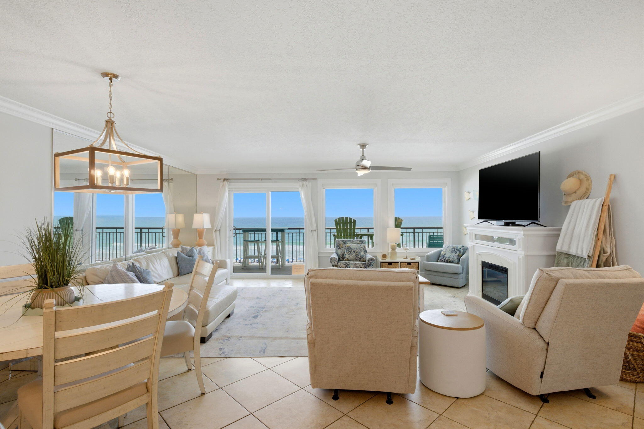 Welcome to one of the rare opportunities at Island Echos, a beautifully maintained fourth-floor beachfront condominium featuring THREE true full-sized bedrooms, a highly sought-after layout that is rarely available along the Gulf Coast. 
Perfectly positioned directly on the Gulf, you'll fall asleep to the soothing sound of the waves and wake up just steps away from the sugar-white sands and emerald turquoise waters.

From the moment you walk inside, natural light pours throughout the residence while breathtaking water views immediately capture your attention. The oversized balcony offers the perfect setting for morning coffee, sunset dinners, or simply relaxing while overlooking the Gulf. Even the spacious primary suite enjoys direct water views, creating a peaceful retreat you'll never want to leave.

The kitchen has been meticulously maintained and thoughtfully designed with an abundance of cabinetry, granite countertops, and open sightlines that allow you to enjoy the stunning Gulf views while cooking, entertaining, or spending time with family and friends. The spacious open-concept layout makes the condo feel welcoming, airy, and ideal for both full-time living and vacation enjoyment. One of the standout features that truly sets this unit apart is the private in-unit washer and dryer conveniently located in the hallway closet area -- and both convey with the purchase. Many other units within the community rely on shared community laundry facilities, making this a rare and highly desirable convenience for owners and guests alike.

Residents and guests of Island Echos enjoy gated access, a community pool, fitness center, elevator access, and one of the most desirable stretches of beach along the Emerald Coast.

Whether you're searching for a primary residence, second home, or income-producing investment property, this condominium offers exceptional flexibility with short-term rentals allowed. Even better, future vacation bookings can transfer to the new owner at closing, allowing you to start generating passive income immediately from day one.

Due to the high demand and strong rental history, showings will be limited as this vacation rental is frequently fully booked. Experience firsthand why this remarkable Gulf-front condo stands out from the rest.