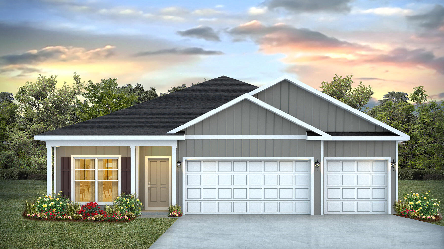 Welcome to Oxford Place, our new home community in Crestview, Florida. Just over 1,900 square feet, this beautiful single- story home offers 4-bedrooms with 3-bathrooms, a 3-car garage, and a seamless open layout. The living room has tray ceilings that open the room, making your living space feel much more comfortable. The kitchen features quartz countertops and stainless-steel appliances, including a stove, dishwasher, and microwave hood combo. This home is built with our Smart Home technology package, designed to bring the ease and convenience of life right to your fingertips. Call to schedule your tour of the beautiful Madison plan at Oxford Place in Crestview today! ALL LISTING pictures, colors, features, and size may vary. Square footages are approximate.