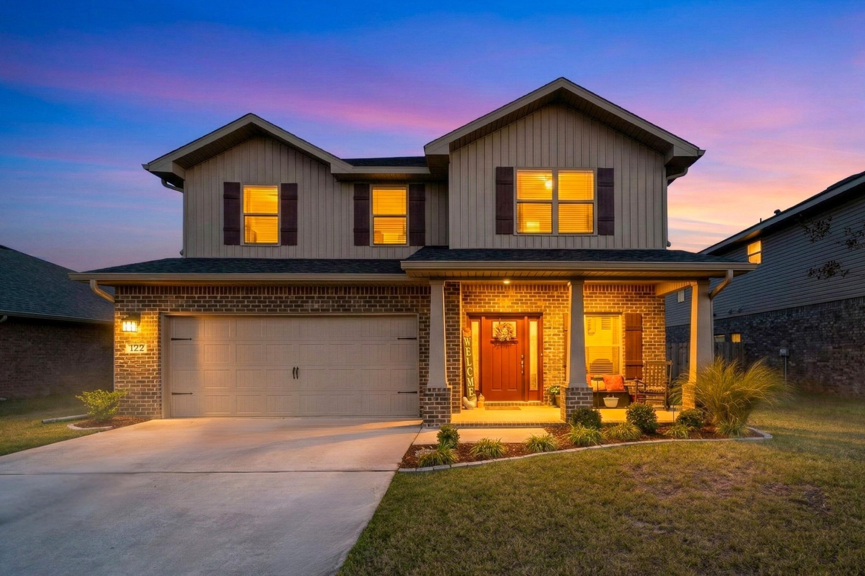 This beautiful two-story home offers 5 bedrooms and 3.5 bathrooms with approximately 3,030 square feet of living space. Built with four-sided brick construction, the home also includes a 10-year Bonded Builders warranty for added peace of mind.

Inside, you'll find LVP flooring throughout the main living areas, with comfortable carpet on the stairs and in the bedrooms. The kitchen features stainless steel appliances, granite countertops paired with elegant antique white cabinetry, creating a timeless and inviting space for cooking and entertaining.