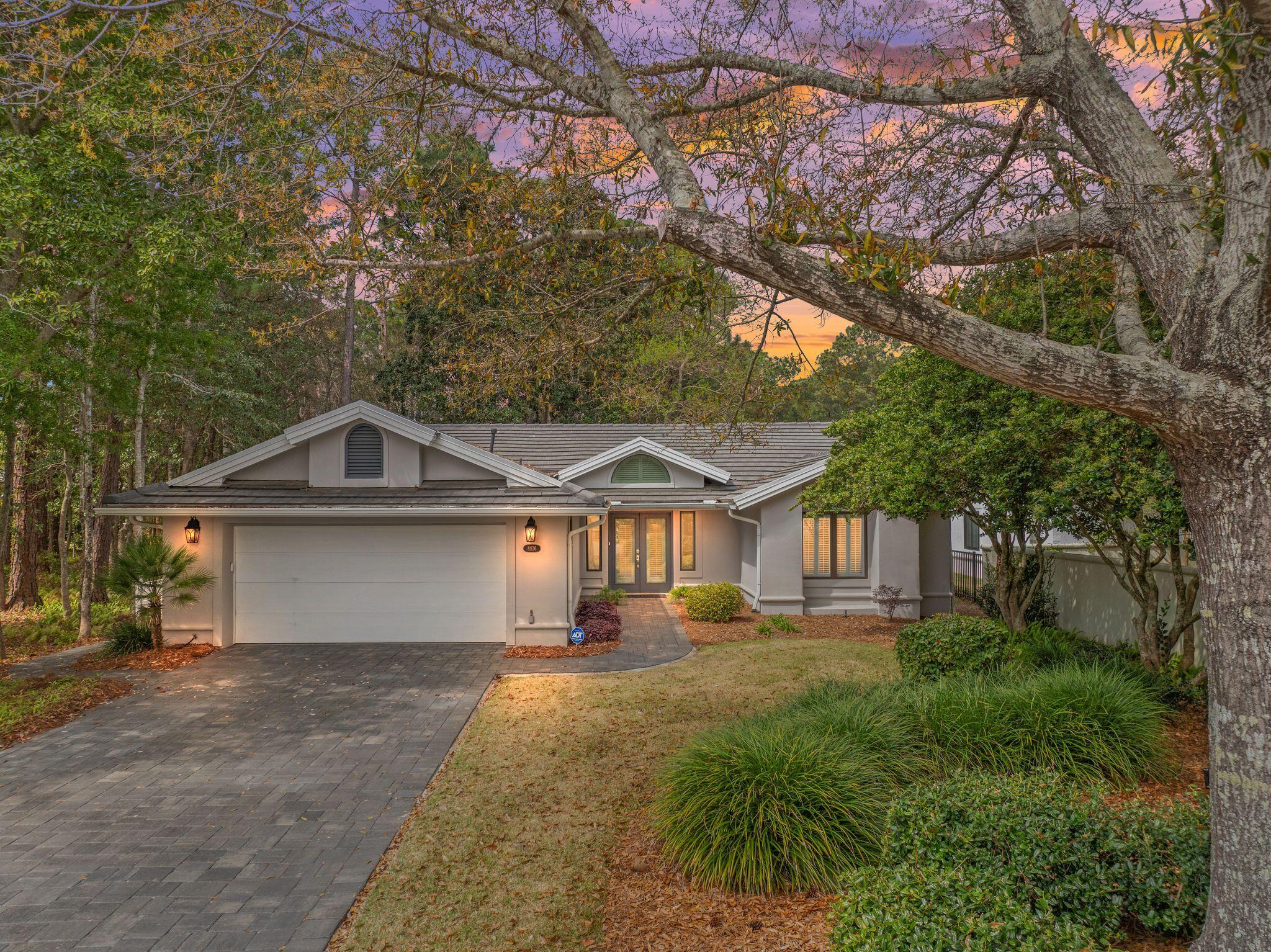 Come home to 8836 St. Andrews Drive, one of Sandestin's beloved communities where owners linger to chat at the mailbox and there is always a neighborhood gathering. With three bedrooms, two baths and a delightful sunroom all on one level, this home offers a large two car garage. Timeless Mexican tile covers the main areas  perfectly complementing todays earthy coastal decor while the other floors are attractive easy maintenance LVT. Appreciate the updated kitchen and baths ( master has soaking tub) as well as the new HVAC and new tile roof, that assures worry free living for years to come. Located on a corner, this home is also adjacent to a state conserved area providing coveted privacy.   Importantly St. Andrews is close to all Sandestin amenities with a swim center across the street while golf, tennis, the marina and the vibrant Village at Baytowne Wharf are just a stroll away.   Included in this list price is a golf cart with new lithium batteries which at Sandestin is like your second car, whether exploring all that Sandestin has to offer, getting groceries or meeting friends at your favorite restaurant.   Some furnishings may also be included.   Now is truly the time to come home and join your neighbors and friends at St. Andrews Drive.
