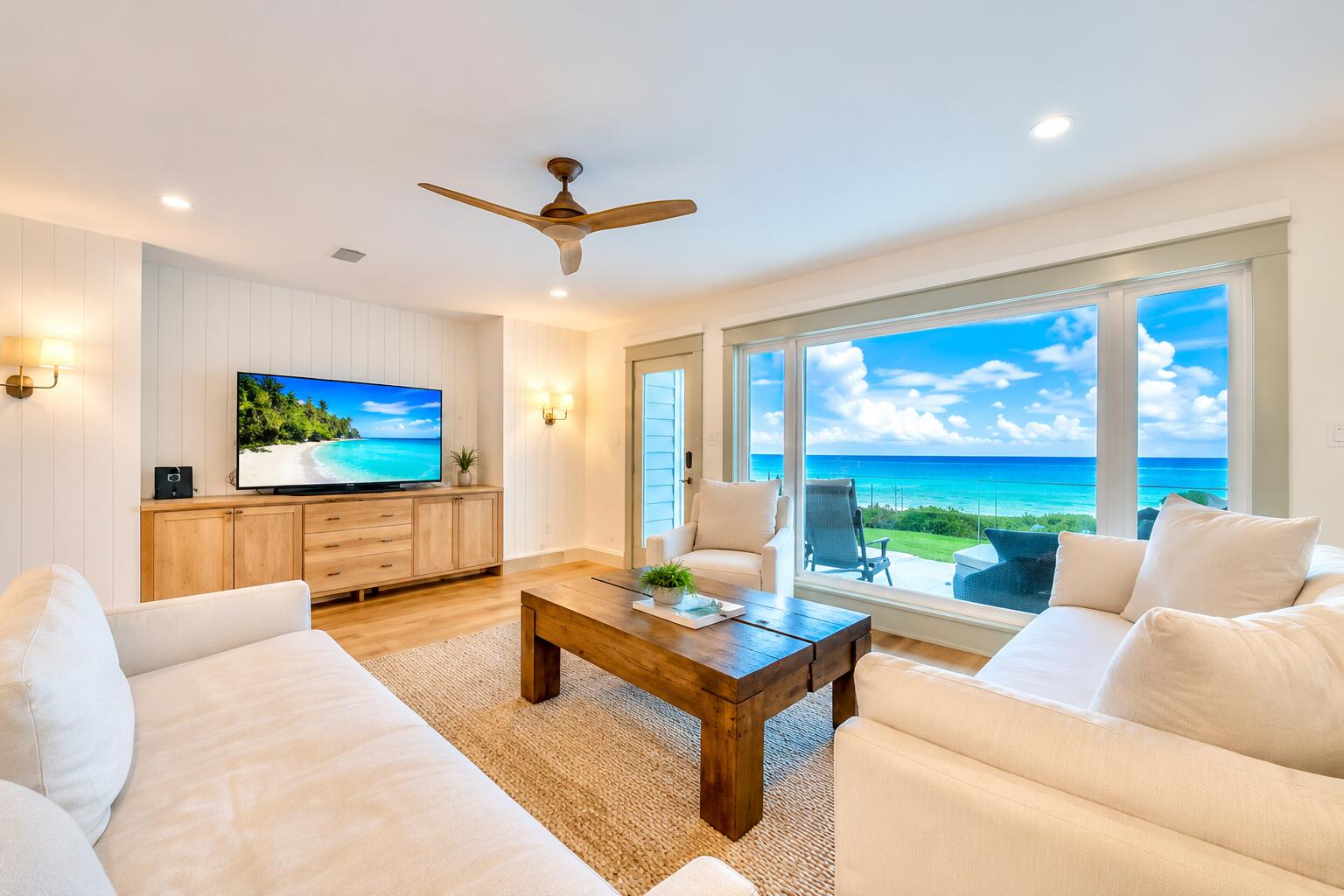 Enjoy the best and highest views on Scenic Highway 30A in this fully renovated two bedroom, two and a half bathroom condo at Sea Bluffs in Blue Mountain Beach. Sea Bluffs is nestled 65 ft above the beach and features private beach access for you and only 19 other condo units. When you enter the unit, you are greeted with gorgeous beach views through the large living room windows. The open concept plan boasts a coastal chic living room, dining room and kitchen on the main floor, in addition to a hallway bunk and a half bathroom. An inviting porch off the living room invites you to enjoy incredible sunrises and sunsets, not to mention access to a full day of playing at the beach. The second floor hosts the master suite and guest suite. Relaxation awaits in the beautiful, oversized master