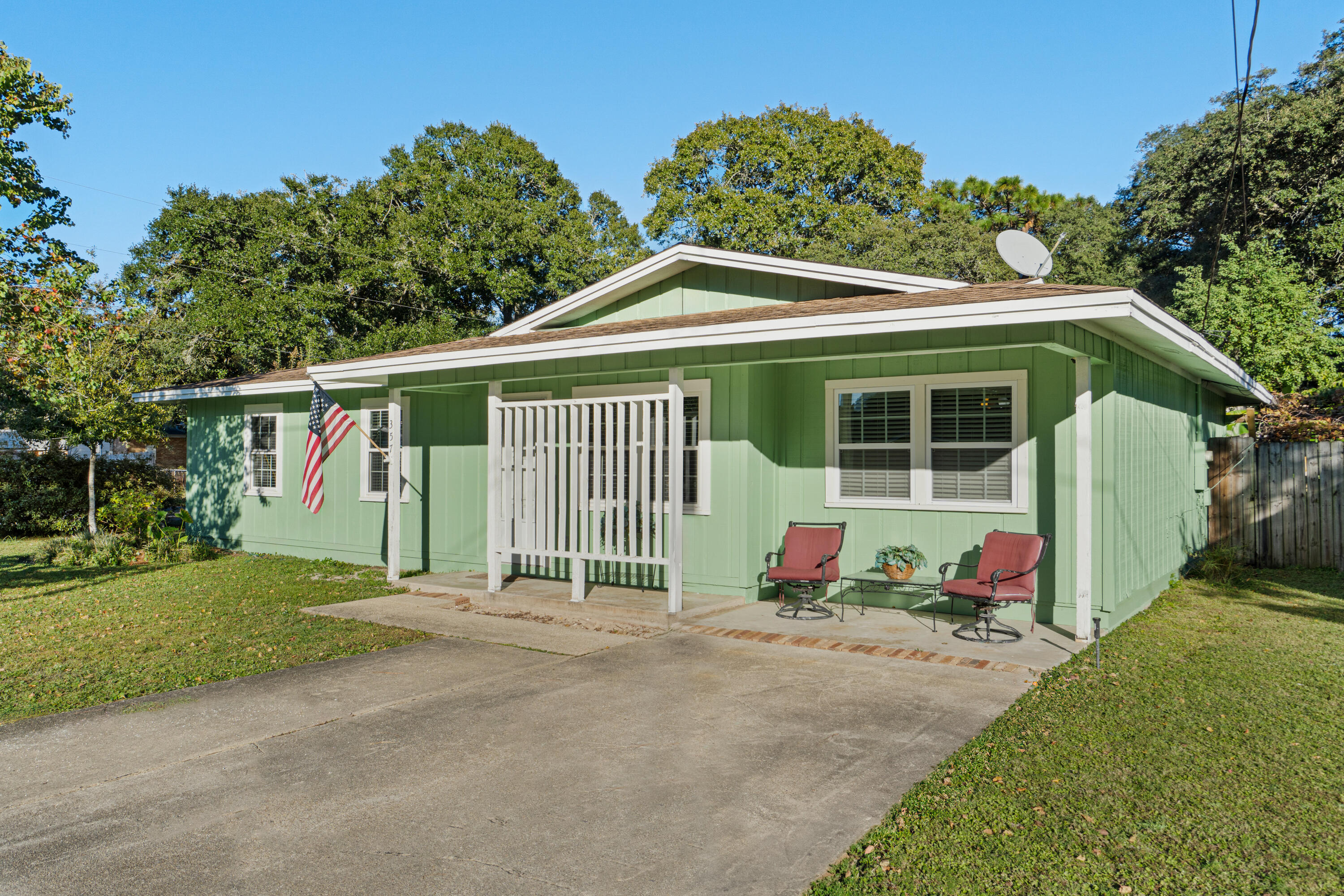 Motivated Sellers!!! Welcome to 357 Lisette Court, a charming ranch-style home perfectly situated on a spacious corner lot in the heart of Fort Walton Beach. This beautifully maintained 4-bedroom, 2-bath residence offers the ideal blend of comfort, convenience, and character making it a wonderful choice for families, first-time buyers, or anyone seeking a peaceful retreat close to everything the Emerald Coast has to offer.

Step inside to find a warm and inviting layout featuring vinyl flooring and plush carpet throughout. The living room showcases a stunning coffered ceiling, adding architectural interest and an elevated touch of style to the space. The kitchen is equipped with updated appliances and flows seamlessly into the dining area, creating the perfect setup for family meals or entertaining guest. Just off the main living space, a bright heated and cooled sunroom offers the perfect spot to relax, read, or enjoy your morning coffee while overlooking the large backyard.

The home is both comfortable and efficient, with a brand-new 2025 water heater, a 2022 HVAC system ensuring year-round comfort. Outdoors, the expansive backyard provides plenty of room for kids, pets, or gatherings, whether you're hosting barbecues or envisioning a future garden oasis. A large shed currently sits in the backyard; while the owner plans to take it, they're open to negotiating its inclusion with the sale. On the side of the home, you'll also find an additional three-car parking area complete with its own shed that will stay with the property. This setup functions like an open, offset garage areaproviding ample space for vehicles, tools, or outdoor equipment.

Located just outside of downtown Fort Walton Beach and the sugar-white sands of Okaloosa Island, you'll have quick access to local attractions including parks, miniature golf, museums, live music, shopping, and a movie theater all just minutes from your door. 357 Lisette Court offers the perfect mix of small-town comfort and coastal living. This is the perfect opportunity to own a slice of paradise along Florida's Emerald Coast.