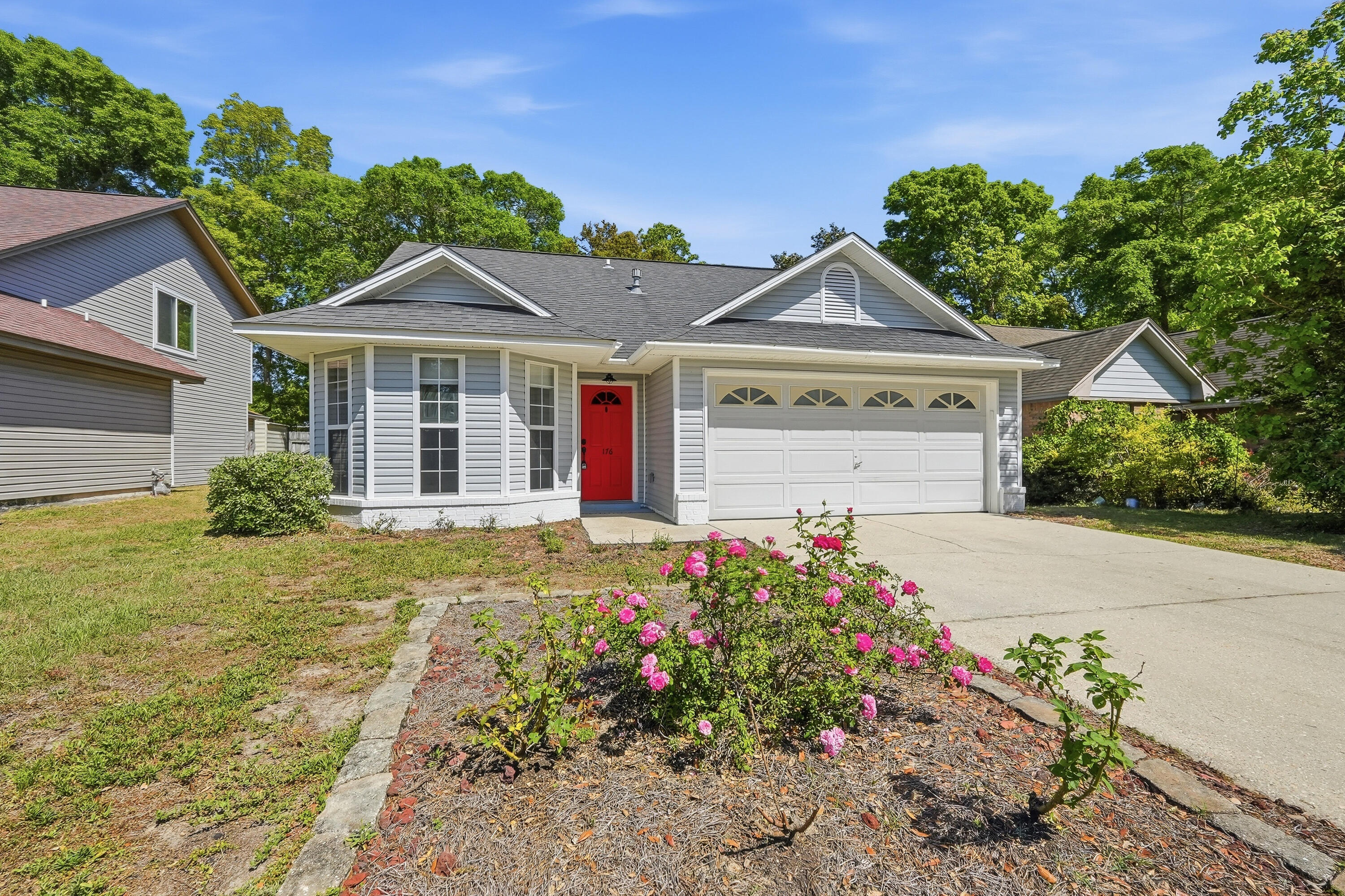 Welcome to this beautifully updated three-bedroom home in the heart of Bluewater Bay! Perfectly positioned near military bases, pristine beaches, shopping, and top-rated schools, this home offers both convenience and comfort in an unbeatable location. Step inside to discover a spacious and inviting first floor, where the living room seamlessly flows into a bright eat-in kitchen designed for both everyday living and entertaining. The kitchen features a center island with breakfast bar, sleek stainless steel appliances--including a gas range--and a pantry. The main level offers a versatile office or flex space with French doors, along with a conveniently located laundry room and half bath. The primary suite is thoughtfully situated on the first floor, offering privacy and ease of access. It includes a spacious walk-in closet and a beautifully updated ensuite bathroom complete with a double vanity. Upstairs, you'll find two spacious guest bedrooms, including one with a walk-in closet, offering plenty of storage and versatility for family or visitors. Enjoy outdoor living in the fully fenced backyard, perfect for relaxing or entertaining, with an open patio ready for your personal touch. This move-in-ready home combines modern updates with a functional layout--all in a prime location you won't want to miss! Contact us today for a showing!