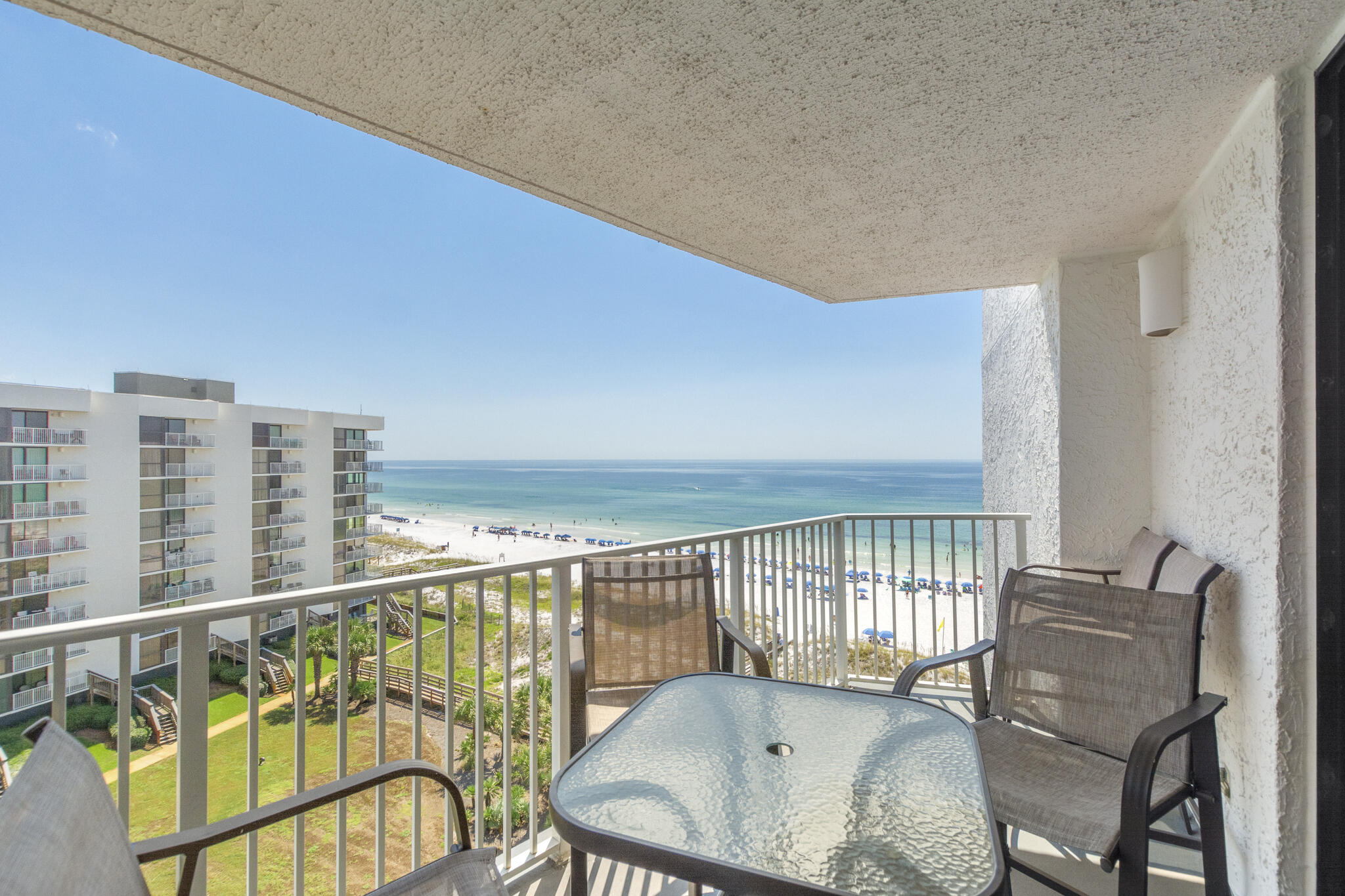 Experience breathtaking Gulf views from this tastefully updated 7th floor Gulf front condo in the gated beachfront community of Mainsail in Miramar Beach. Offered fully furnished, this coastal retreat showcases the beauty of the Emerald Coast from the private balcony, living area, and primary suite. The inviting interior features luxury vinyl plank flooring, granite countertops, an updated kitchen, updated baths, and an open living and dining area designed to maximize natural light and stunning beach views. The primary suite offers direct balcony access, creating the perfect place to unwind after a day on the sugar white sand beaches. Situated on more than 15 acres of Gulf front property, Mainsail offers private beach access, pools, hot tubs, tennis, pickleball, fitness center, grilling areas, and beautifully maintained grounds. Short term rentals are permitted, making this an outstanding vacation home, second home, or investment opportunity. Ideally located in the heart of Miramar Beach, directly across from Silver Sands Premium Outlets and just minutes from Grand Boulevard, Baytowne Wharf, Destin, and Scenic Highway 30A. Sold fully furnished and rental ready. Features include an interior owner's closet, exterior owner's storage closet, and an in unit washer and dryer. Located in highly desirable Building 2, one of Mainsail's Gulf front towers. Ample owner and guest parking available. Short term rentals permitted.