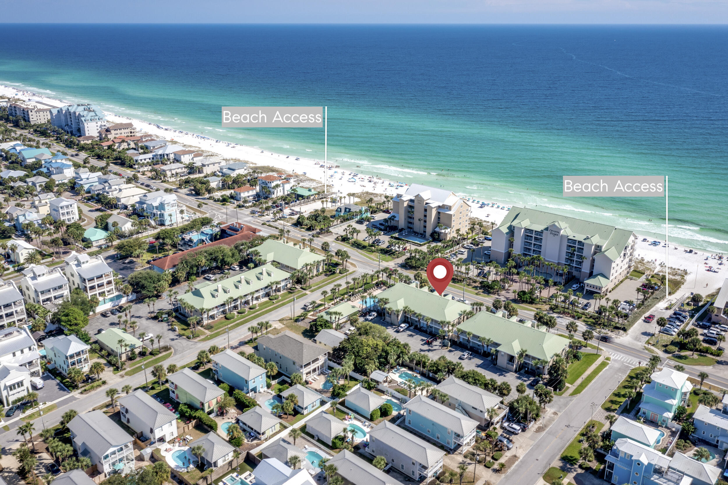 GULF VIEWS! Freshly painted and beautifully updated in 2026! This ground-floor 1BR/1BA Destin beach condo is  fully furnished, move-in ready and offers easy access with no stairs and is located on Scenic Hwy 98. Built-in bunks provide additional sleeping space, and a stackable washer and dryer make beach living effortless.
This turnkey, income-producing property is a prime investor opportunity with strong rental potential. Short-term rental allowed and Airbnb/VRBO friendly, making it ideal for both personal use and vacation rental income.
Enjoy deeded beach access along with public beach access just a 1-minute walk away. Located in a highly desirable area, this condo offers resort-style amenities and is walkable to restaurants, shopping, and entertainment. Rare opportunity and one of the best values in Destin, perfect as a second home or prime investment property on the Emerald Coast.