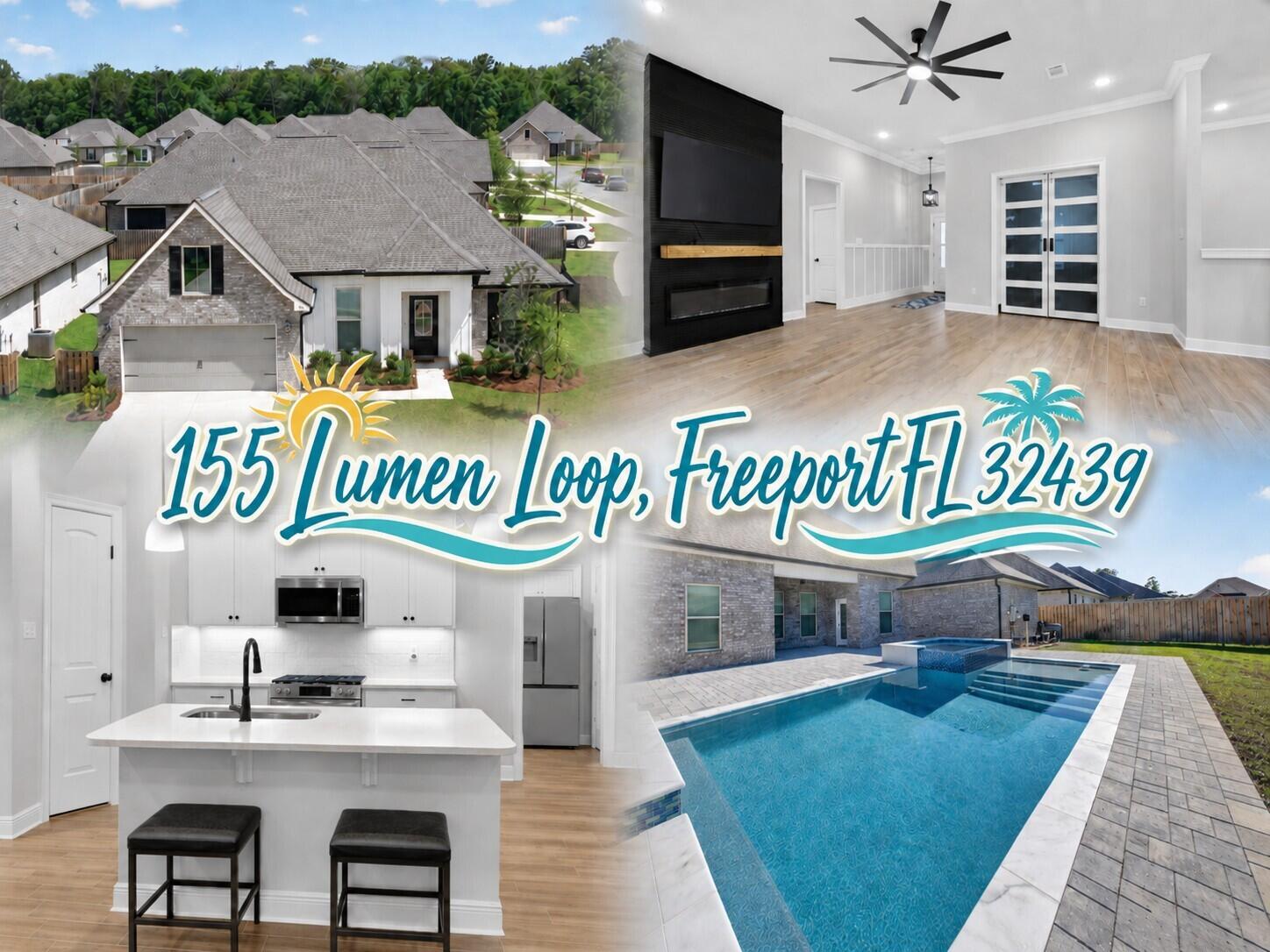 Your Florida Dream Begins Here -- Wrapped in Upgrades, Warmth, and a $120K Backyard Paradise!!!

Some homes invite you in. This one welcomes you home! From its sunny corner lot in the Starburst neighborhood of Hammock Bay, this 2025 residence stands apart--not because it's new, but because it's complete. While most new construction homes offer the basics and leave the rest to your imagination (and your wallet), this one has already been thoughtfully elevated with the upgrades, comforts, and lifestyle features buyers dream of but rarely find ready and waiting.

The moment you step inside, the story begins with light--soft, warm, and beautifully intentional. LED lighting throughout, paired with window blinds already installed, creates a polished, move in ready atmosphere. Wood look ceramic tile flooring stretches across the entire home, offering durability, elegance, and easy Florida living without the patchwork of mixed flooring you often see in new builds.

The living room immediately draws you in with its custom accent wall, where an electric fireplace and TV center above the mantel create a rich, inviting focal point. It's the kind of feature that transforms a house into a home--something you simply won't find in a builder's standard package. And then, the heart of the home: the kitchen....
Here, every detail has been elevated beyond builder grade. Quartz countertops, soft close doors and drawers, upgraded backsplash, matte black faucet accents, and under-cabinet lighting come together to create a space that feels both modern and timeless. The large island, pendant lighting, gas stove, and walk in pantry with custom shelving make this kitchen as functional as it is beautiful--ready for quiet mornings, lively gatherings, and everything in between.

The dining area flows naturally toward the covered back porch, where the home's most breathtaking feature awaits: a $120,000 custom saltwater, heated gunite pool and oversized spa. This is not the kind of pool you add later. This is a resort style retreat crafted with marble coping, mosaic tile, LED lighting, tanning ledge, raised spa with waterfall, and a premium automation system. Surrounded by a fully fenced backyard, it offers privacy, beauty, and instant lifestyle value that new construction simply cannot match.

The primary suite continues the theme of comfort and luxury, featuring a tray ceiling, crown molding, and a serene private bath with a garden tub, double vanity, custom tile shower, and two walk in closets. Across the home, the additional bedrooms offer privacy for guests or family, while the flex space near the foyer adapts effortlessly to your needs--office, reading nook, playroom, or creative studio.

Throughout the home, thoughtful upgrades add convenience and long term value:
*Gutters installed around the entire home
*Exterior soffit electrical outlet
*Smart Wi Fi thermostat
*Energy efficient windows and water heater
*Pull down attic stairs and added shelving
*Flood lights and landscaping package
*Natural gas already installed (a rare and valuable feature in this neighborhood)

These are the upgrades that cost thousands--and months--to add after closing on a new build. Here, they're already done. Already paid for. Already yours.

Every day feels brighter in Hammock Bay, where resort-style amenities, natural beauty, and a warm neighborhood atmosphere come together to create a lifestyle people fall in love with. Beyond the home itself, residents enjoy pickleball courts, a 4,000-sq-ft fitness center, playgrounds, community pools, and miles of sidewalks that make it easy to stay active and connected.

This isn't just a home that's move-in ready--it's life-ready. The upgrades are complete, the comforts are built in, and the Florida lifestyle begins the moment you arrive.

Set across more than 3,000 acres of preserved natural surroundings, Hammock Bay offers over 12 miles of sidewalks, nature trails, and bike paths that link every corner of the community. Multiple resort-style pools, a 25-meter lap pool, lighted basketball, tennis, and pickleball courts, putting greens, picnic areas, outdoor cooking spaces, and a charming general store create a setting where convenience meets recreation.

Canine Commons provides two dedicated dog parks--one with washing stations and water bubblers--while the nearby 60-acre sports park expands athletic opportunities even further.

At Town Square, an open-lawn amphitheater hosts concerts, movies, festivals, and community events. Local dining, rotating food trucks, and gathering spaces bring neighbors together in a lively social hub. For those who love the water, Steamboat Landing offers 480 feet of shoreline along Choctawhatchee Bay, a 500-foot dock, fishing pier, bayfront clubhouse, and a covered pavilion perfect for sunset views.

Located in Freeport--one of Northwest Florida's fastest-growing bayfront communities--Hammock Bay provides easy access to the beaches of South Walton, Scenic 30A, Destin, Niceville, major airports, and Eglin and Hurlburt Air Force Bases.

This is more than a home. It's a place where spacious design meets resort-style amenities, where lake views greet you each morning, and where every day feels like a well-earned retreat.

Please note: All information is deemed to be accurate. Buyers are responsible to perform due diligence to verify all information of importance to them.