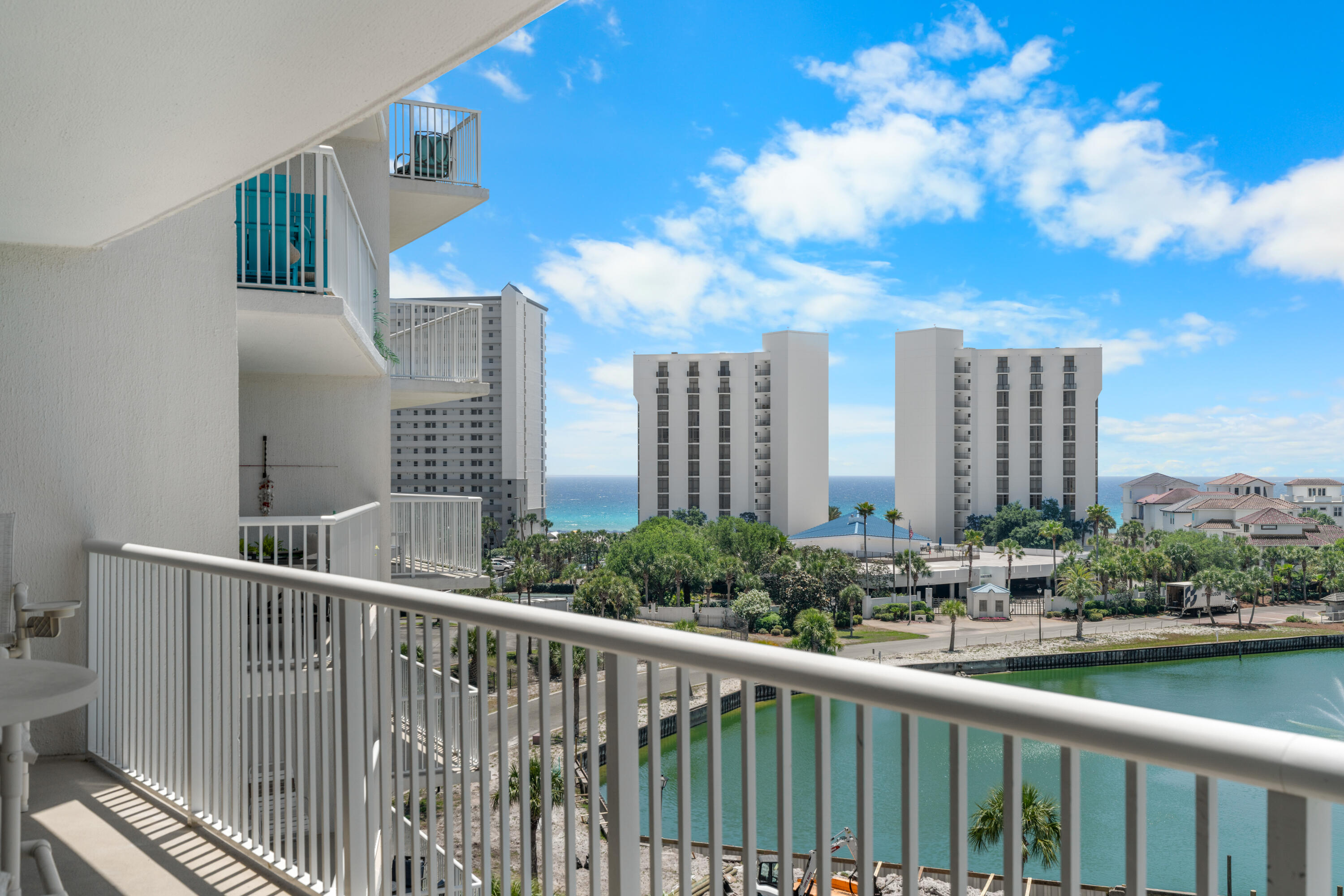 Here is your opportunity to own  an exquisitely appointed 2-bedroom, 2-bath residence at The Terrace at Pelican Beach. Impeccably maintained and thoughtfully curated, this elegant unit showcases upscale furnishings, including a sleeper sofa, with all beds featuring premium upgraded mattresses to comfortably accommodate up to six guests.
Unit 505 offers a beautifully designed kitchen complemented by sleek granite countertops, updated appliances, and sophisticated tile flooring throughout--creating a seamless blend of style and functionality.
Step onto your private, spacious balcony and indulge in sweeping panoramic views of the Gulf of America, a tranquil lake, and four resort-style pools, two of which are heated during the winter months.