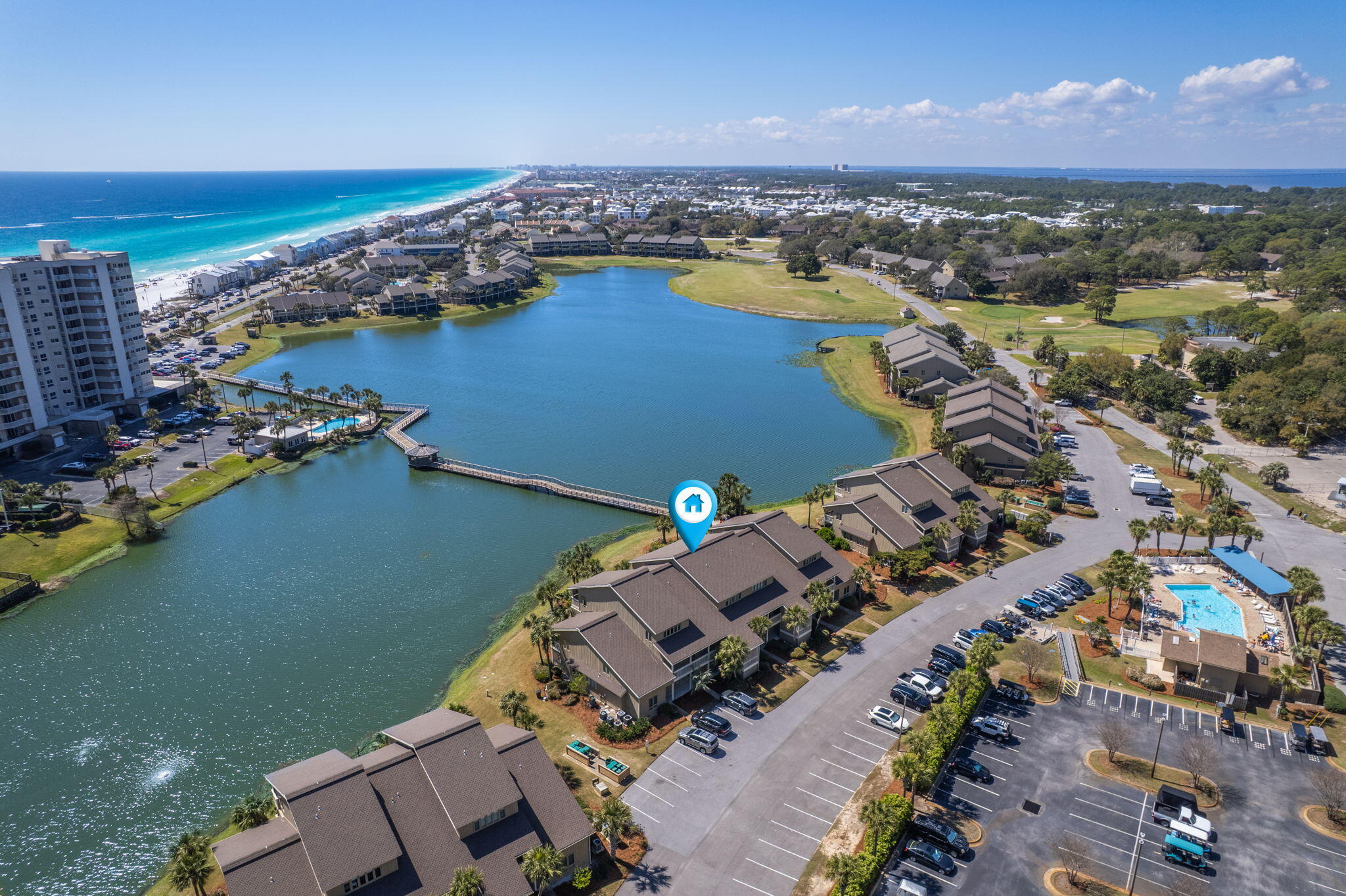 Wake up to lake and Gulf views from your private balcony in the heart of Seascape Resort. Located at 122 Stewart Lake Cove #278, this well-positioned condo offers the beach lifestyle buyers come to Destin for--just a short stroll to sugar-white sand, restaurants, golf, tennis, and resort amenities. Overlooking Stewart Lake with Gulf views beyond, this property delivers the rare combination of scenery, convenience, and strong vacation rental performance. Generating approximately $60,000-$65,000 in annual rental income, it's an opportunity for investors, second-home buyers, or anyone looking for a property that works while they're away. Whether you're watching the sunset, heading to the beach, or maximizing rental potential, this is coastal living and investment value in one of the area's most sought-after locations. Over $35,000 In reservations on the books for 2026. MOTIVATED SELLER! Price adjustment to $627,999, on this turn-key, lakefront 3BR/3BA townhome in Seascape Resort. Proven $60K-$68K+ gross rental income annually with 2026 already pacing +18%. Identical unit next door sold $675K in July. Delivered fully furnished & rental-ready - future bookings, financials & mgmt transfer at closing. Direct Stewart Lake views, steps to 2,000 ft of deeded beach, pools, golf, tennis & Whale's Tail. Rare 3 full baths, ground-floor BR, sleeps 8-10 easily. Low $1017/mo HOA covers nearly everything. Best priced, highest-producing lakefront 3/3 in Seascape today. Seller says SELL - bring offers!
Take a quick, easy walk to enjoy your deeded beach access, a provision exclusive for Seascape residents. Indulge in endless afternoons under the sun, against a backdrop of serene- Gulf views that are only steps away. Residing here means having the power to enrich your every day with an invigorating and opulent coastal lifestyle.The Seascape Resort is a well-established community known for its generous amenities and vibrant social scene. Engage in a friendly match on the Tennis or Pickle Ball courts, challenge your friends at a round of golf, or simply let loose at one of the lively resort concerts. Your options for leisure or recreation are boundless. Situated close to the beach, this condo guarantees seaside living at its finest - where every day feels like a vacation. Don't miss the chance to own a piece of this charming paradise. Get in touch today to schedule a showing, and see for yourself the promise of unrivaled luxury and leisure that this Condo holds.