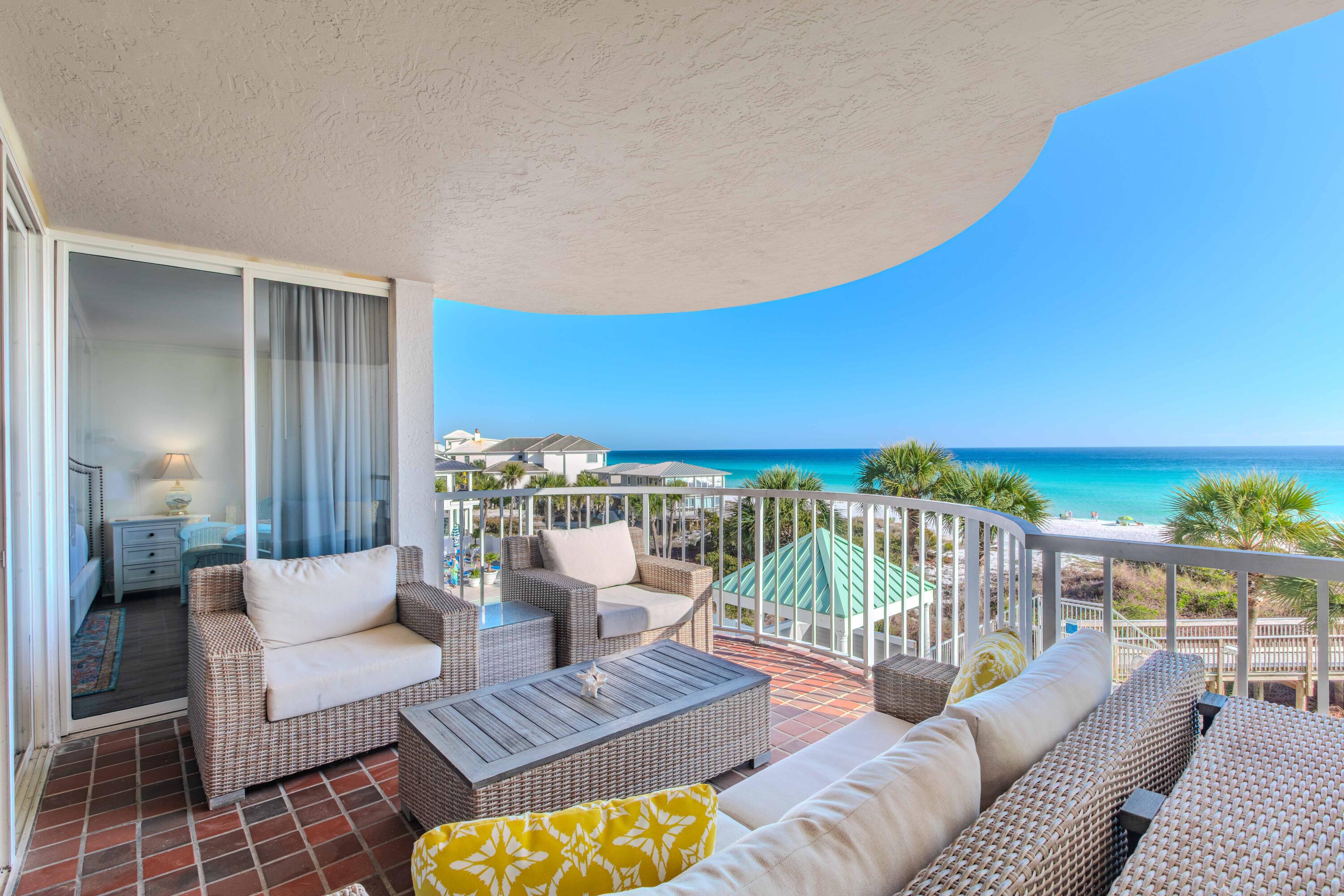 Hidden Dunes Beach & Tennis Resort is a 27-acre Gated Beachfront Community with 24-hour security and luxury amenities - perfectly situated between Destin & 30A. Hidden Dunes' Gulfside building underwent a major renovation in 2020 & has passed its Phase One Milestone Inspection. Gulfside sits directly on the resort's private beachfront with Unit A305 offering that perfect ''sweet spot'' elevation: high enough for sweeping views of the white sands & emerald gulf waters, but low enough to feel connected to the resort's lush landscaping & pool. Unit A305 conveys completely furnished & turnkey with a gulf front master & expansive lanai.  EXCLUSIVE AMENITIES enjoyed by Gulfside Owners & guest include a private beachfront heated pool, hot tub & a kiddie pool. Gulfside Tower features a fully equipped fitness center, gated beach walkover, seasonal beach service, EV charging stations & covered garage parking. The building is also pet-friendly for owners.  Throughout the resort there are lighted pathways, fountains and beautiful landscaping.  COMMUNITY AMENITIES include: Seasonal tram service throughout the resort, Rubico clay tennis and pickleball courts, a staffed pro-shop organizing lessons and tournaments, a playground and basketball courts, horseshoe pits, fishing lake, outdoor grills and multiple heated pools, kiddie pools and hot tubs. Hidden Dunes is centrally located, just a short walk to the nearby 1640-acre Topsail Hill Preserve State Park or a short drive to shopping at Silver Sands Premium Outlet Mall, golf, dining and adventures!