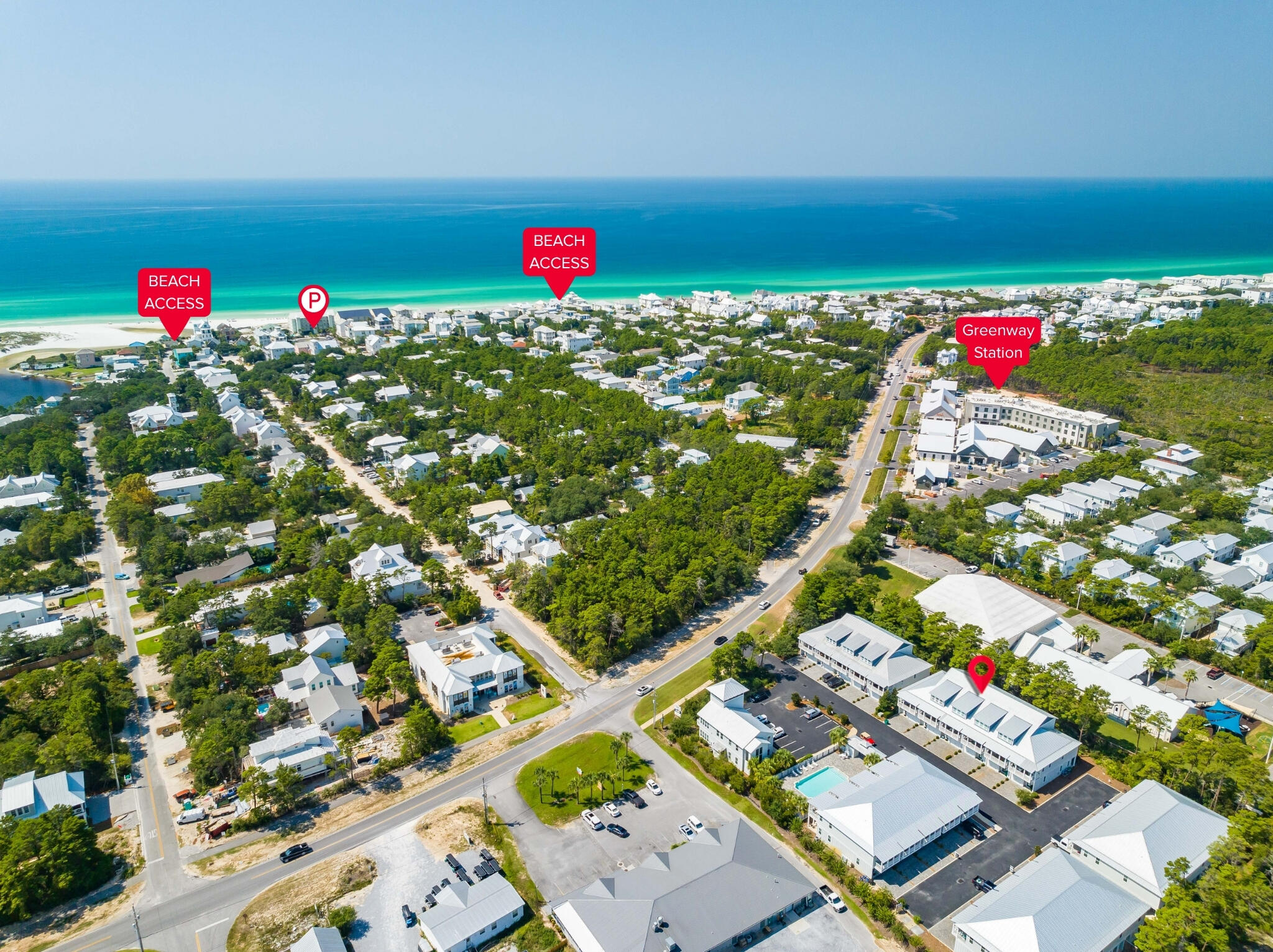SOLD FULLY FURNISHED WITH GOLF CART AND TURN-KEY READY FOR 2026! 7 of  Nestled in the heart of Seagrove this immaculate three-story townhome features 2,452SQFT, (4) bedrooms, (1) large bonus room / loft, (3.5) baths and (1) car-garage. This spacious townhome with strong rental potential makes the perfect choice for a full-time property, second home or investment! This turn-key unit at 30A Townhomes is conveniently located on 30A giving you quick access to the beach, Eastern Lake, State Park trails, Greenway Station, restaurants, shopping and more! Your perfect coastal retreat with modern conveniences is waiting for you to start living your best beach life!