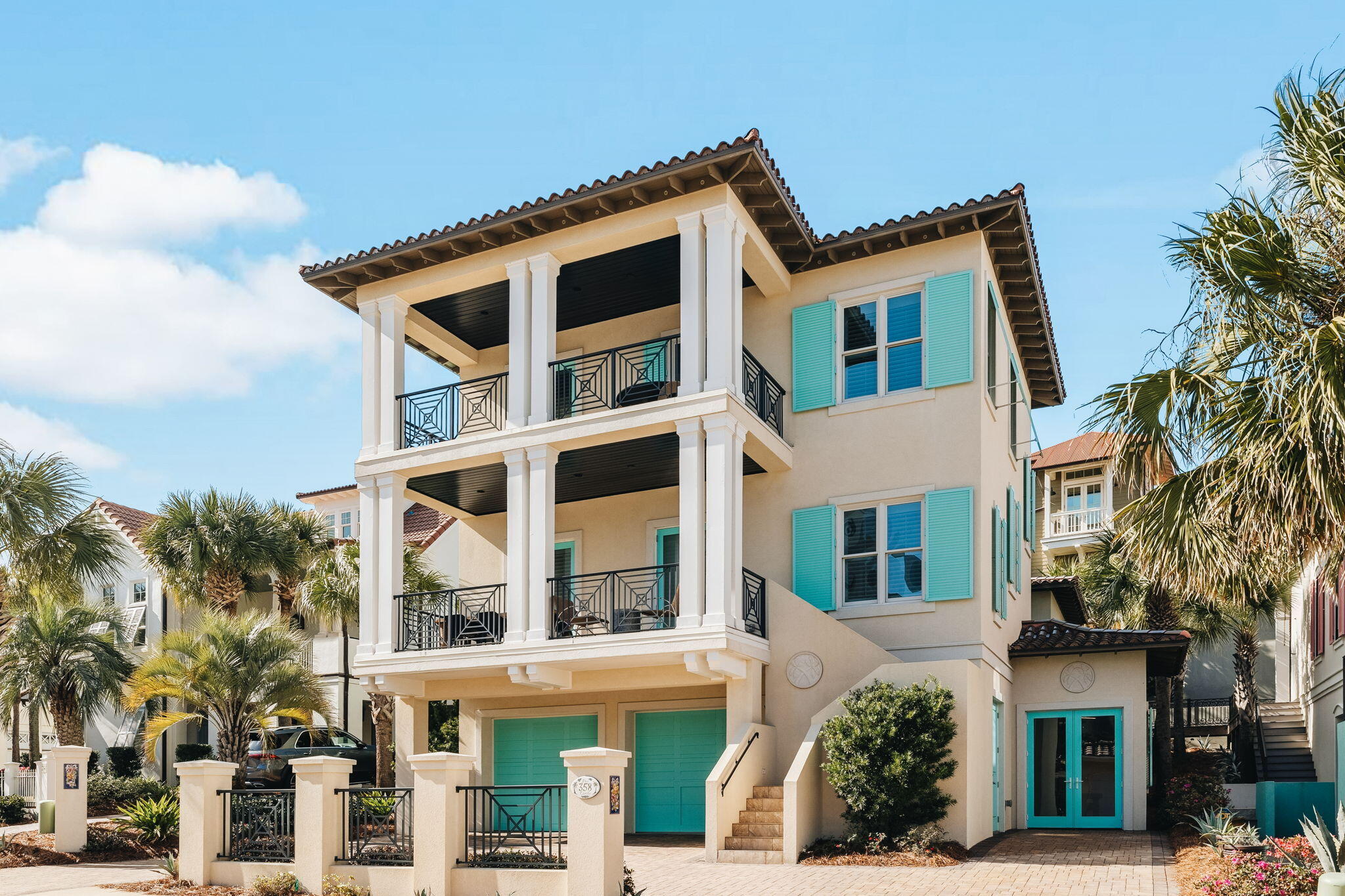 Welcome to Caribe, where French Caribbean style meets state-of-the-art, full concrete construction in a gated Miramar Beach community second tier from the Gulf. With direct beach access right off your back porch, you're on the beach in less than 30 seconds. This home offers 3 bedrooms with the flexibility to easily convert the main floor flex space into a 4th bedroom, see the photos for renderings of the possibility.

Experience boutique luxury living in this custom home that offers private beach access, elevator, 10ft ceilings, custom millwork, chef's kitchen and 3 outdoor balconies to extend your outdoor living. Practical perks include a 2-car garage, hurricane impact windows and doors, full house generator, golf cart garage now enclosed with double glass doors ideal for an office/flex space or golf cart, and multiple large storage closets. Added value and equity opportunity with approved permitted plans to expand the 3rd floor with 1,000 sqft, adding 2 bedrooms and 1 full bathroom, and a balcony with 360 degree Gulf views. All of this, plus resort style neighborhood ameneties including 2 pools, tennis and pickleball courts all minutes from the best shopping and dining in Miramar Beach, Destin and Sandestin!