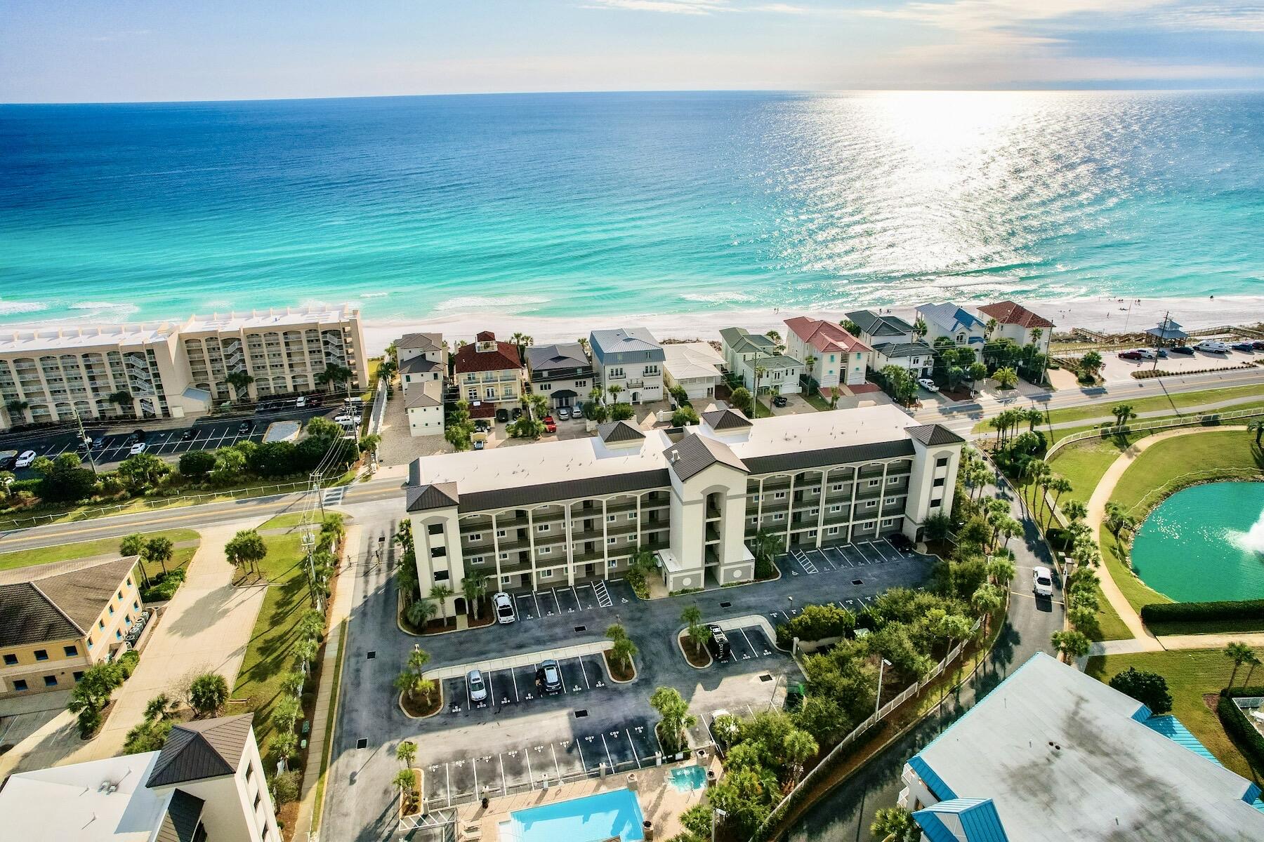 Don't wait.... 
Great vacation home / rental Investment opportunity with this 2 bedroom 2 bath Top floor End unit. Owner has purchased another home and is ready to sell.   Location, Location, Location ... Short walk to the beach, restaurants / entertainment and shopping.  Alerio is one of the newer private gated communities on Scenic Gulf Drive that benefits from two beach accesses onto the sugar white sands of Miramar Beach, one of which is directly in front of the property.    Amenities include a private community pool and hot tub, along with outdoor grilling areas.  The property is well appointed with granite countertops in both the kitchen and baths, 10 ft ceilings, crown molding,  stainless steel kitchen appliances, wood and tile floors ...and its fully furnished.