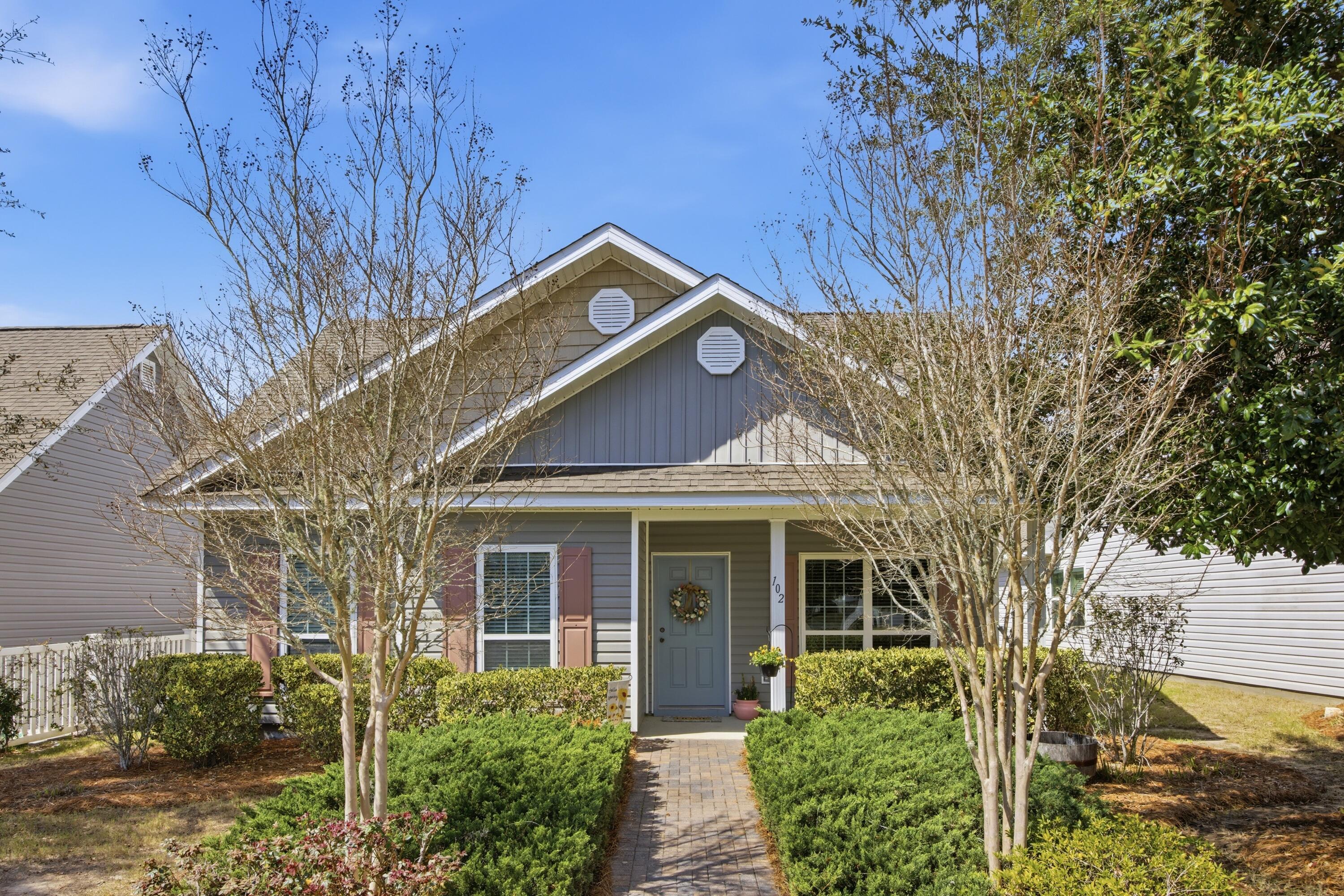 Enjoy COASTAL LIVING in this beautiful 3 BR, 2 BA home in HAMMOCK BAY, just North of the white sandy beaches of SOUTH WALTON. The home features a SPACIOUS living area, an inviting kitchen with FRESHLY PAINTED CABINETS and GRANITE COUNTERTOPS, and a versatile dining room that could also serve as a den. NEW CARPET adds comfort throughout. The dining area opens to a HUGE COVERED LANAI, perfect for enjoying Florida's outdoor lifestyle. Walk to the community amenities while still enjoying a PRIVATE, SERENE setting. HOA includes DIRECTV and WHITE-GLOVE LAWN CARE. Hammock Bay offers RESORT-STYLE POOLS, FITNESS CENTER, TENNIS, PICKLEBALL, BAY ACCESS, and more.