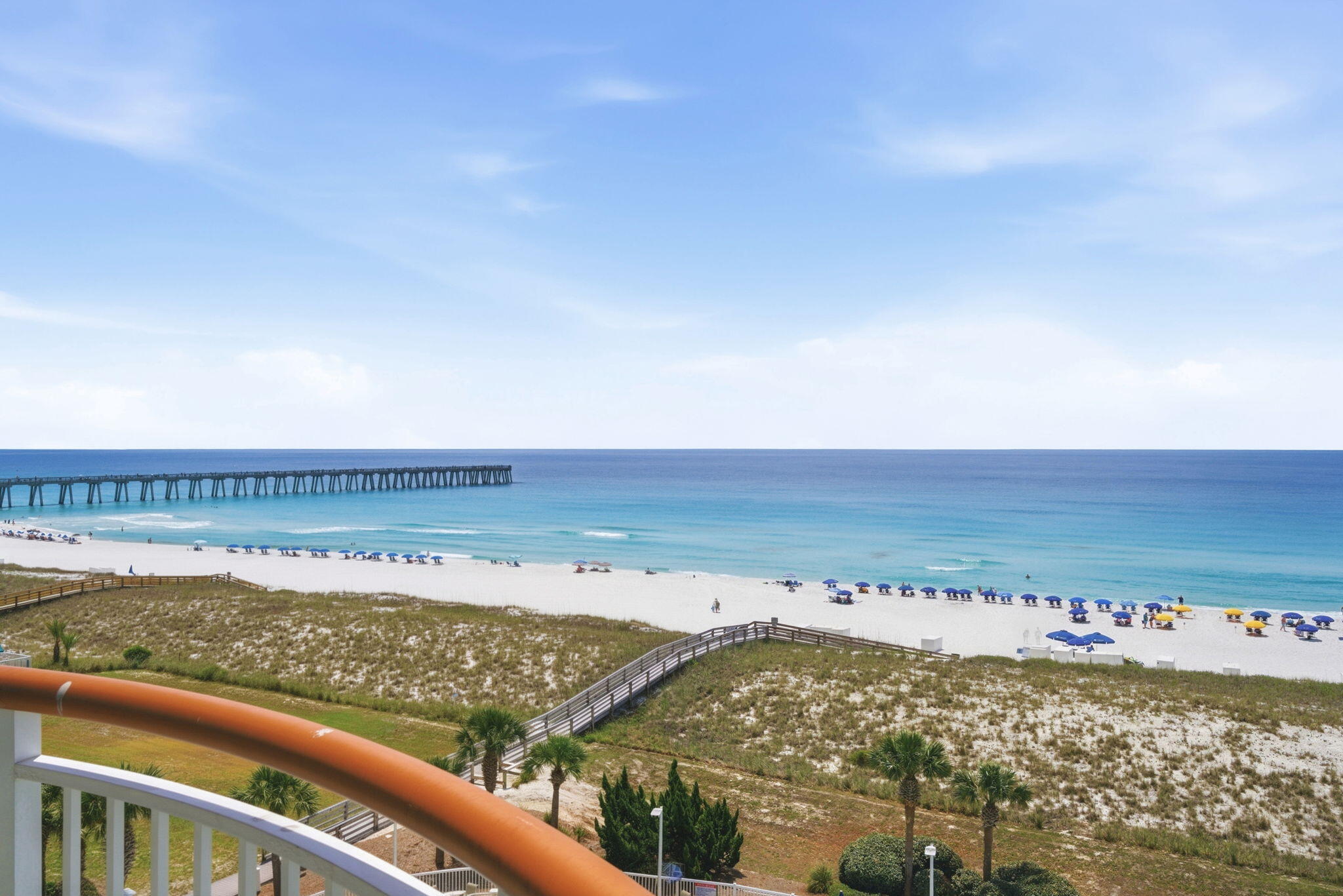 Experience the best of coastal living in this beautifully appointed three-bedroom, three-bath Gulf-front condo decorated in elegant coastal tones and featuring stunning Gulf views. The spacious living and dining areas are designed for both everyday living and entertaining, featuring an open layout. The well-equipped kitchen complements the space, making it ideal for gathering. The primary suite is a true retreat, complete with private Gulf views and a luxurious ensuite bath. Two additional bedrooms and 2 additional baths make this perfect for guests' privacy. Additional highlights: assigned parking space + an additional space, & a storage closet just outside unit. Exceptional amentities make this a perfect retreat!