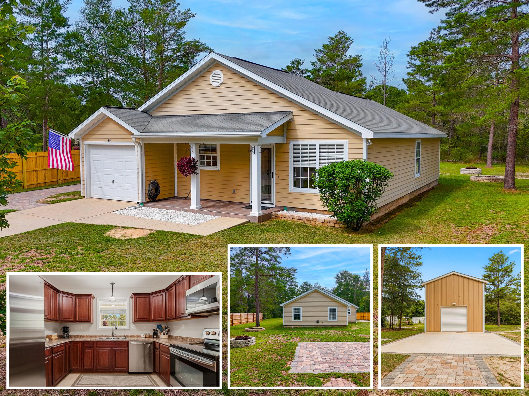 Beautifully maintained and move-in ready, this one-owner home sits on a spacious .34-acre lot with NO HOA fees or restrictions and features an impressive 18x22 insulated pole barn/workshop with power, loft storage, and an 8-foot roll-up door. Offering the freedom and flexibility you've been looking for, this property has been thoughtfully improved over the years and includes durable Hardie siding, privacy fencing along the side yards, and extensive drainage enhancements for added peace of mind. Inside, you'll find fresh interior paint and a new HVAC system with a Nest thermostat for modern comfort and efficiency. All appliances convey, including the washer and dryer, providing added convenience for the next owner.

Step outside and enjoy the expanded outdoor living space complete with a fire pit area and additional paver patio space perfect for a future pergola, entertaining, or relaxing evenings at home. The extended paver driveway and walkways add both curb appeal and convenience while creating seamless access throughout the property.

The detached workshop is ideal for hobbies, storage, equipment, recreational vehicles, or a home-based business setup. An additional 20x20 concrete pad provides even more versatility and usable outdoor space. Custom-fit storm panels are available for all windows, offering added storm protection and peace of mind. This property truly has it all-space, functionality, thoughtful upgrades, and exceptional pride of ownership both inside and out. Don't miss your opportunity to own this unique property with room to live, work, and play without HOA restrictions!

Conveniently located in DeFuniak Springs, this property offers easy access to everything you need while still providing space and privacy. Downtown DeFuniak Springs, Baldwin Avenue shopping, dining, and Main Street attractions are all less than 5 minutes away. Crestview is less than 25 miles away, while the world-renowned beaches of 30A are just over 30 miles from your doorstep. Outdoor enthusiasts will appreciate being only 3 miles from Lake Stanley Park, with additional parks, recreational opportunities, shopping, dining, and everyday conveniences all nearby.