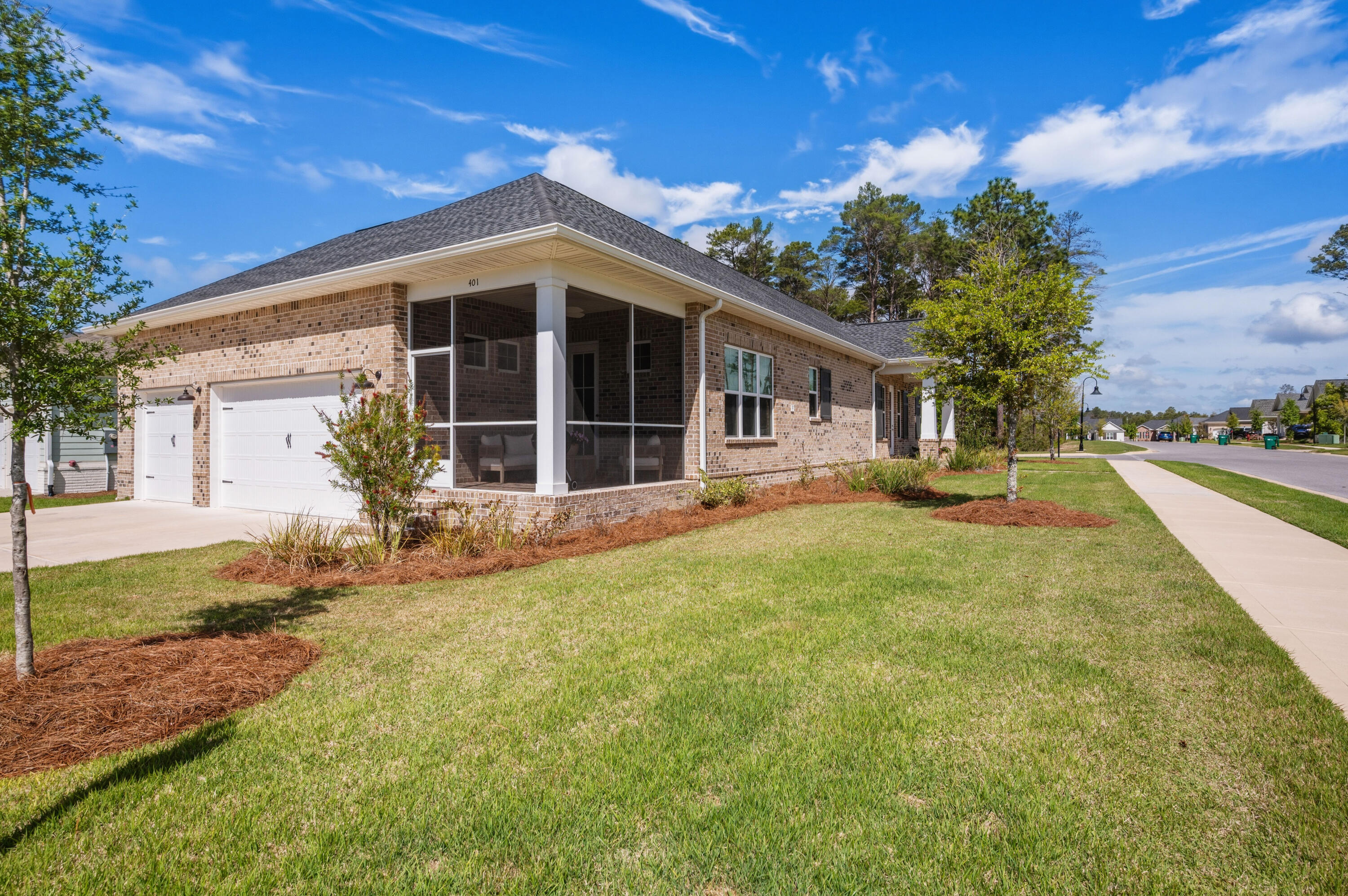 Under Contract with 72 hour Kick out Clause Welcome to 401 Sweetgrass Lane in Niceville, Florida, a beautifully designed 2023-built home located in the highly sought-after Deer Moss Creek community. This 3 bedroom, 2.5 bathroom home with a dedicated office offers the perfect blend of modern design, functionality, and everyday comfort.
Situated on a desirable corner lot, this home features a rare 3 car garage with a professionally coated floor, providing both durability and a polished finish. Enjoy outdoor living with three inviting porches, including a screened back porch ideal for relaxing year-round.Inside, the open concept floor plan is filled with natural light from an abundance of windows, creating a bright and welcoming atmosphere. Luxury vinyl plank flooring runs throughout the entire home, offering both style and easy maintenance. Eight foot interior doors add to the spacious feel and elevate the overall design. The split bedroom layout provides privacy, while the dedicated office offers flexibility for working from home or additional living space.
The kitchen is a true centerpiece, featuring quartz countertops, white GE Cafe appliances, and ample space for entertaining or everyday living. Quartz surfaces continue into the bathrooms, adding a cohesive, upscale feel throughout the home.
Located in Deer Moss Creek, residents enjoy access to resort style amenities including a pool, clubhouse, walking trails, parks, gazebo, and recreational spaces. This prime location offers convenient access to Eglin Air Force Base, Hurlburt Field, local dining, shopping, and the beautiful Emerald Coast beaches.

If you are searching for a move in ready home in Niceville with modern finishes, a 3 car garage, office space, and community amenities, 401 Sweetgrass Lane is one you will not want to miss.