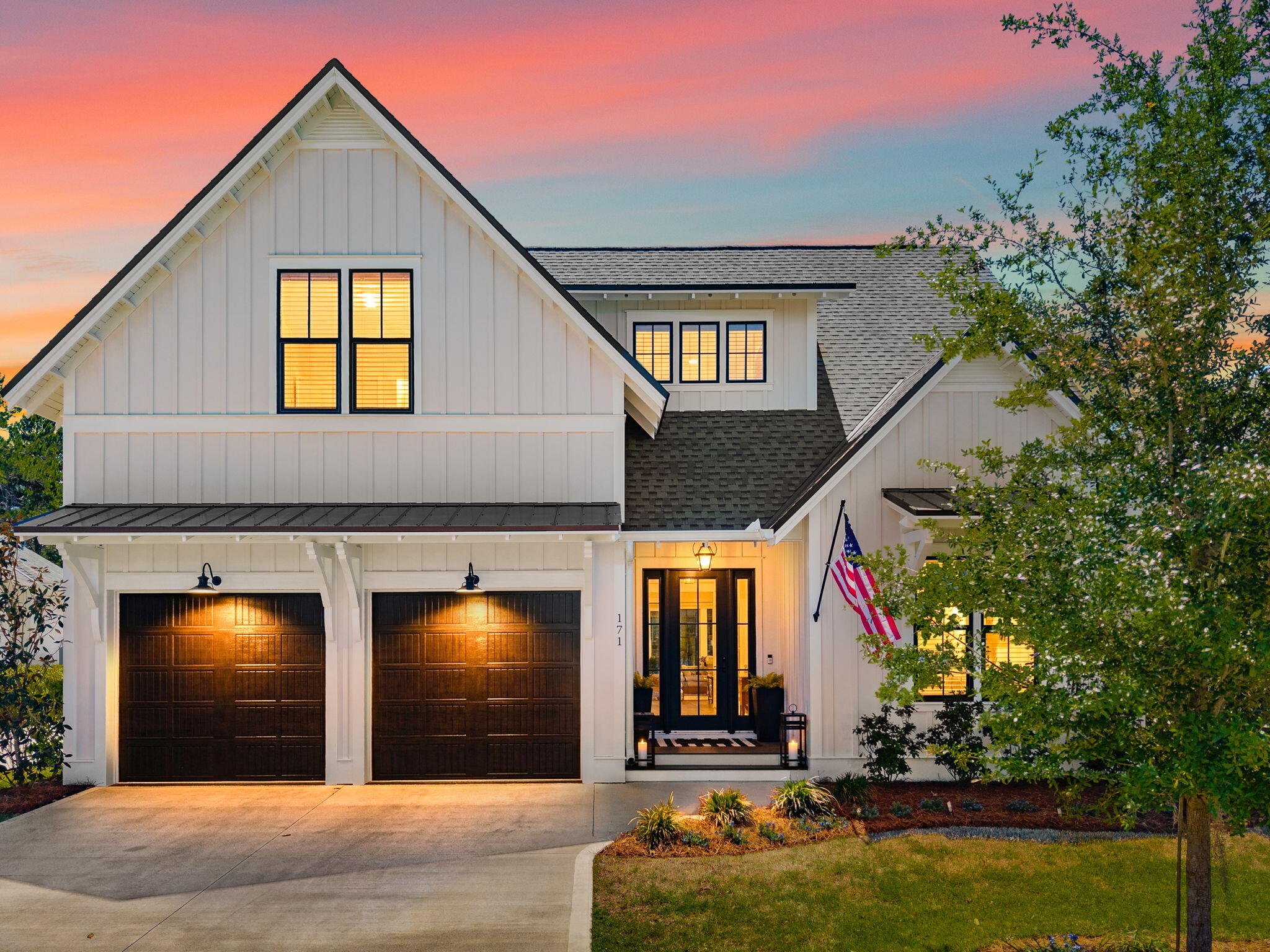 Welcome to Watersound Origins, introducing 'The Entertainer's Oasis,' where modern coastal elegance meets seamless indoor-outdoor living. This meticulously maintained 4BR, 3.5BA home offers over 2,500 sq ft of refined space. A spectacular 13x42 brick porch with gas fireplace overlooks a stunning pool and spa, complemented by a rare, spacious backyard ideal for kids or pets. Expansive 12' accordion folding doors create effortless entertaining flow from Great room to rear porch while bronze 'mascara' windows, vertical board & batten Hardie siding & landscape lighting enhance curb appeal. A stylish dry bar and upgraded garage add function and flair. Backing to a serene forest buffer and moments from Origins amenities and the beaches of 30A. Origins to 30A is a lifestyle--LIVE IT DAILY.