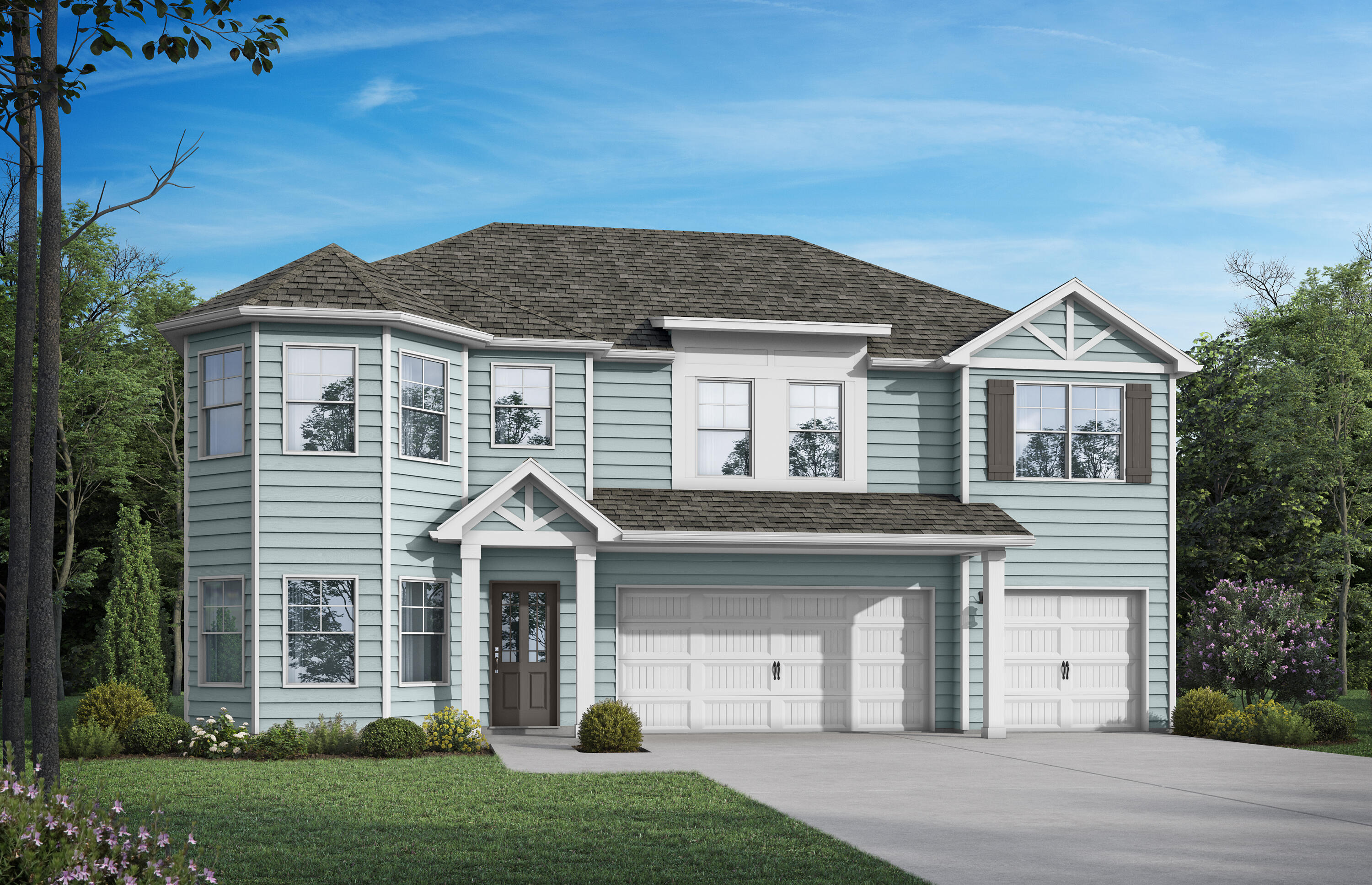 Welcome to The Laurel. From the beautiful exterior with bay windows, enter the 2 story foyer. The dining room w/coffered ceiling opens conveniently to the eat in kitchen & flows seamlessly into the dramatic 2 story family room w/optional fireplace. Enjoy all the natural light cascading inside from the multitude of windows across the back of your home. As you make your way upstairs you experience the spaciousness of the home design. The primary suite has a separate sitting area featuring bay windows & the perfect bathroom to relax & rejuvenate. The 2nd floor has 3 additional bedrooms, 2 full baths & a loft. One more bedroom & bath downstairs. Covered porch, 3 car garage. Brand new floor plan!

The time is NOW to choose your colors and options for your beautiful new home! Amenities include use of the resort-style pool in the Nest at Owl's Head and gorgeous spring-fed lake.
