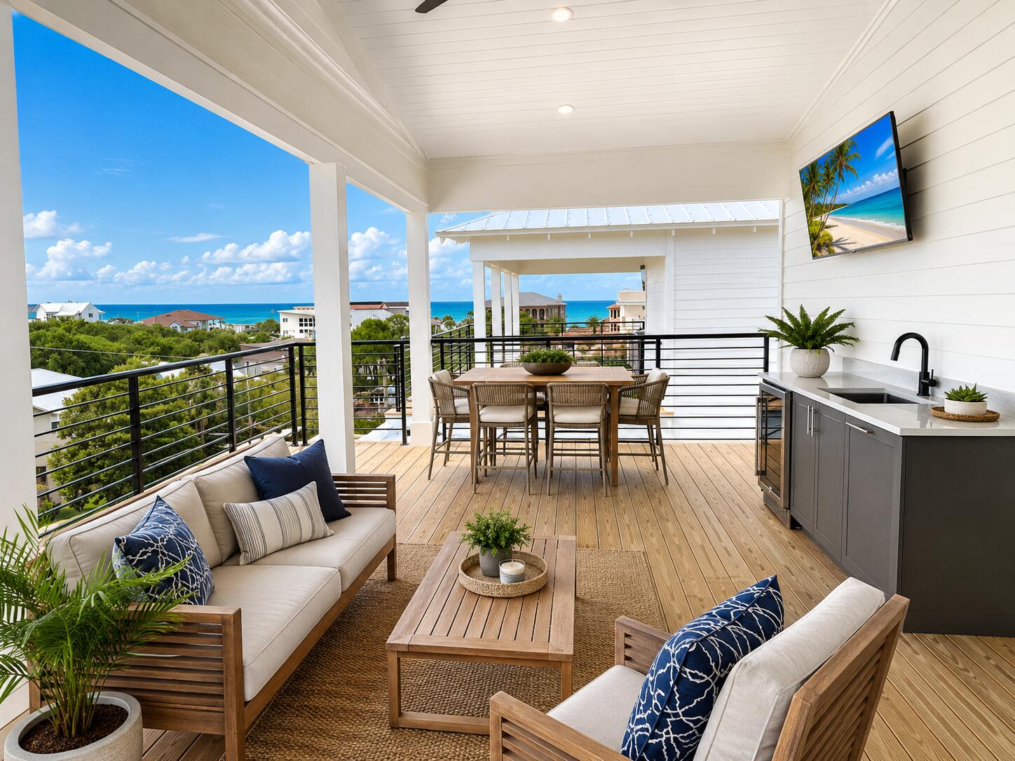 ** $190,000 + in rental income booked for 2026 rental season. ** Brand-new and just finished, this four-story beach retreat sits south of Scenic Highway 30A on Mary Street, less than a 5-minute walk to the white sand beaches and emerald green waters of Blue Mountain Beach, Fla. Designed as a true rental powerhouse with projections around $235,000, this 5BR/5BA+2 half bath home is built for fun, comfort, and income. The first level lives like a poolside cabana, with a mini kitchen, half bath, and a full wall of sliders that open straight out to the private pool and sun deck--perfect for entertaining. Upstairs, the main living floor offers a large open kitchen, dining, and living area with Thermador appliances, a gas range, a sweeping island, and a walk-in pantry, ideal for big groups to gather. The whole second floor is dedicated to this open