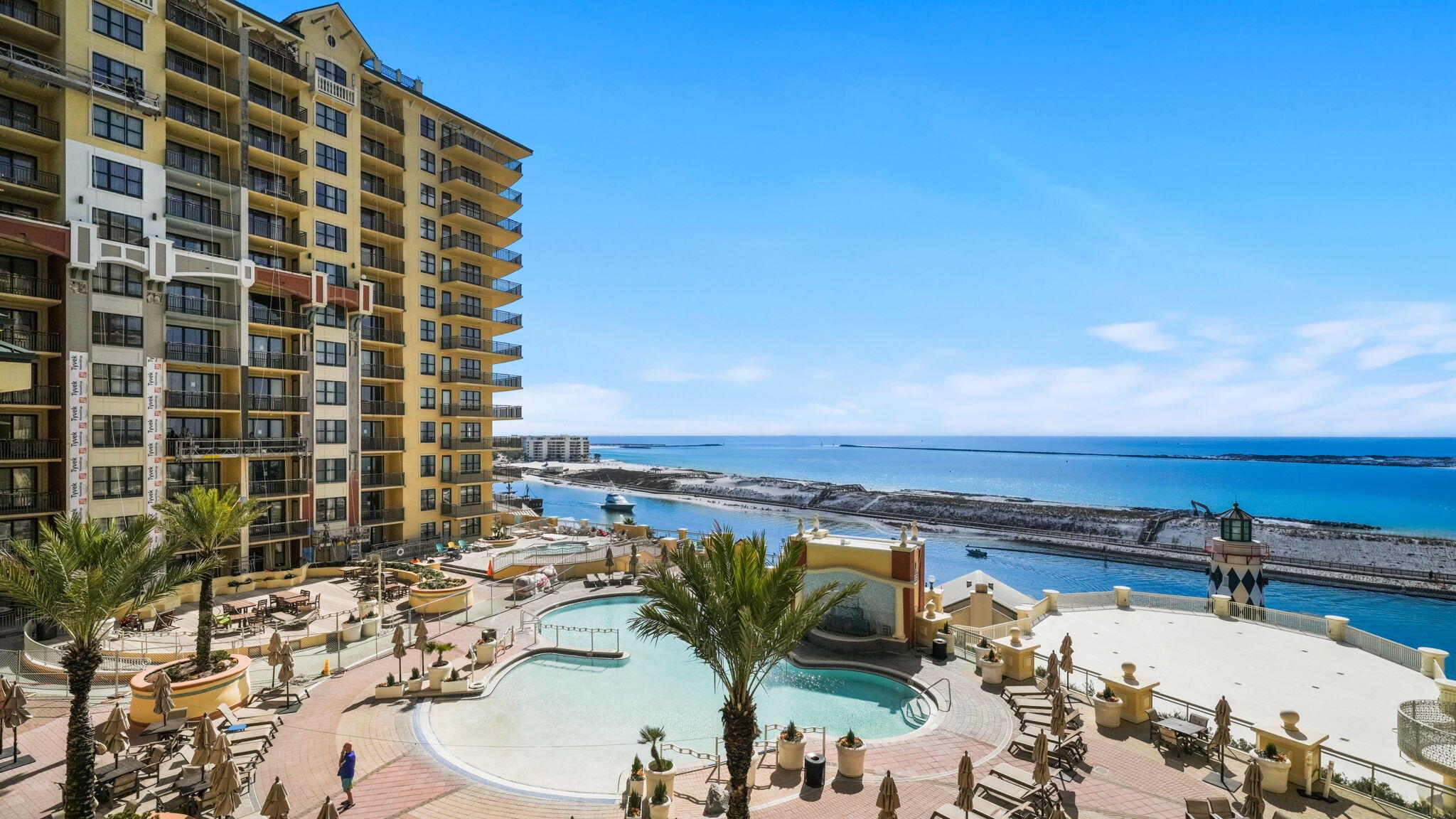 Enjoy resort living at Emerald Grande at HarborWalk Village in this 4th-floor 2BR + bunk condo overlooking the pool with beautiful views of Destin Harbor and the East Pass leading to the Gulf.

The open floor plan includes a spacious living area, private balcony, primary suite with water views, guest bedroom, and bunk area ideal for additional guests; perfect as a vacation getaway or income-producing rental.

Emerald Grande offers resort amenities including multiple pools, spa, fitness center, dining, shopping, and water taxi access to the beach, all located in the heart of HarborWalk Village with restaurants, nightlife, boating, and the famous Crab Island just minutes away.

Strong rental potential in one of Destin's most recognizable waterfront resorts.