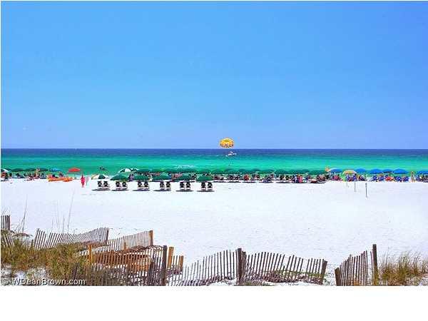 Improvements are almost complete. Be ahead of the curve and buy at Sundestin. Every property on the beach will have to make these same improvements. New owner will be in a 'just like brand new' property. All new windows & doors, paint & walkways, boardwalk plus more. Directly on the beach. Brand new livingroom & bedroom furniture. Brand new range and washer and dryer. Kitchen and baths remodeled in 2021, 1 of a few units that have a washer & dryer in the unit. A/C replaced in 2021. No carpet, all tile & LVP. Low HOA fees cover all utilities including electricity. Guest loyalty to Sundestin is tremendous because of the amenities which include 2 outdoor pools and hot tub. 1 pool will be enclosed this fall. 24/7 front desk onsite restaurant and tiki bar, conference center, meeting rooms.
