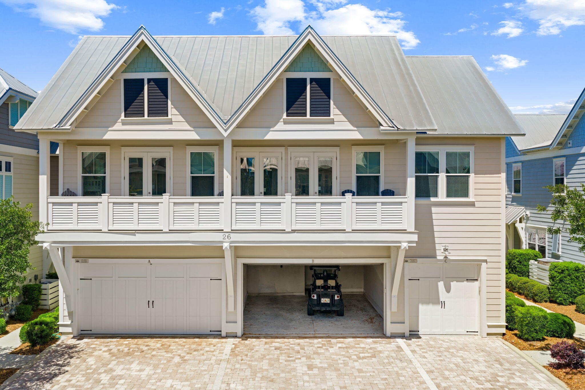 Your dream vacation oasis right in the center of 30A has arrived! This 5 star rated townhouse in Prominence features some of the finest builder finishes you will find, and includes bunk beds, providing the perfect compliment to the incredibly functional layout of this C unit space. This home is fully furnished, with everything you will need to make this wonderful space your own as a second home, vacation rental, or primary residence!   Owner has also upgraded to a 'Coastal Green Air Energy Saving System'.  Situated one street back from the 5,000 square foot resort style pool, feeling secluded yet steps away from the pool  and the restaurants and shops, featuring food, drink, and daily activities and entertainment!.