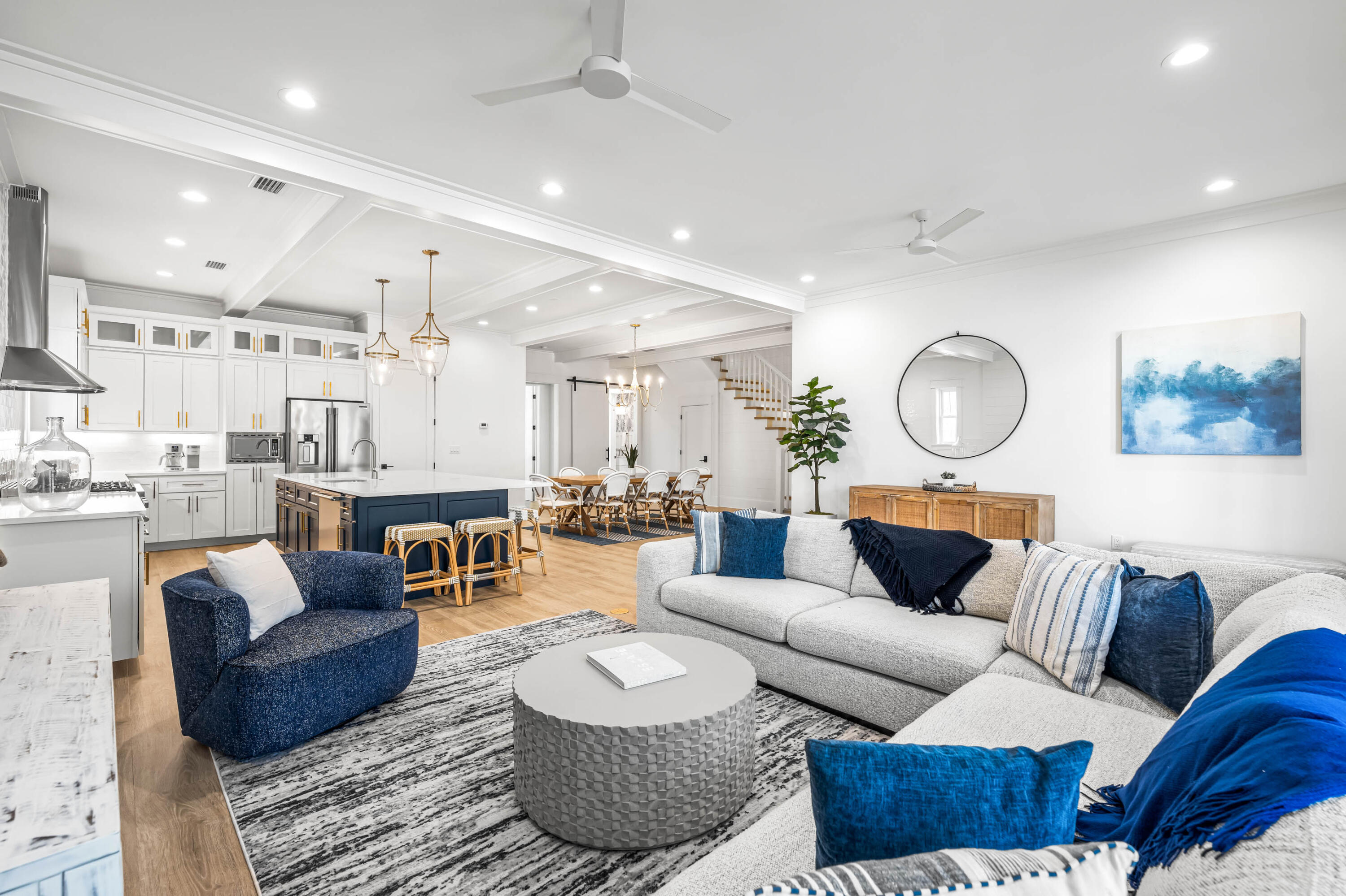 This incredible NEW CONSTRUCTION coastal home is located south of 30A in the highly sought-after Eastern Lake neighborhood. This home is just a short walk away from the public beach access. Boasting just under 4000 sq ft, this home encompasses 5 bedrooms, 1 bunk room, 5 full baths, 2 half baths, loft/game room, 1-car garage, and a private pool making it perfectly suited as a primary residence, second home, or investment property with NO HOA! Notable features of the home include high end LVP floors throughout the common areas & bedrooms, beautiful custom backsplash in the kitchen & bathrooms, trim accent walls, and gorgeous custom lighting throughout. This home offers the added benefits of steel framing, including higher wind, termite, and fire resistance resulting in significantly reduced insurance premiums. 

The first level offers an accommodating open floor plan & features a lovely great room with recessed lighting, paneled walls and direct access to the large covered porch. The kitchen is beautiful with Quartz countertops, custom tile backsplash, large island/breakfast bar with pendant lighting, and stainless steel appliances. The kitchen comes with a 6-burner gas range & beautiful vented hood. The spacious master bedroom is on the first level & features a walk-in closet & luxurious en-suite master bath. The master bath offers a double vanity with Quartz countertops, garden tub with tile wall & gorgeous chandelier, and a walk-in tile shower with frameless glass door. Also, on the first level is a sunroom off of the living area leading out to the outdoor deck and pool area. This area has a powder bath, custom shelving and hooks for towels and laundry making it super convenient being adjacent to the pool area. An Ice maker and an under counter beverage center are in this sunroom as well making it super easy to access drinks while enjoying your outdoor sanctuary! The pool area also comes with a beautiful outdoor kitchen/grilling area with granite countertops perfect for enjoying a pool day with family and friends!

The additional 4 bedrooms are all generous in size and located on the second level, giving the master bedroom extra privacy. Two of the bedrooms feature en-suite bathrooms and direct access to a large covered porch. One of these could be considered a second master suite as it features two walk-in closets and a double vanity in the en-suite bathroom. Two of the bedrooms share a Jack and Jill bathroom with one of these bedrooms offering a walk-in closet. The fifth bedroom is a bunk room with built-in bunk beds great for the kids!

The third level offers an enormous bonus room with a wet bar, beverage center and a half bath making it the perfect entertainment space! In addition to this great third level bonus space, the two large porches, pool deck, and fenced-in back yard are also perfect for entertaining. **Photos are of a previous home this builder built down the road. Photos are of the same floor plan, but the finishes will be slightly different.**

Situated next to Eastern Lake, a rare coastal dune lake, and the Gulf of Mexico, this home enjoys quick and easy access to all that the coastal lifestyle has to offer such as kayaking, canoeing, paddle boarding, swimming, fishing, and boating (only small motorboats are allowed on the coastal dune lake). There is a public boat ramp at the county park on Lakewood Drive and a public beach access at the outfall on South Gulf Drive & Eastern Lake Road. With a short stroll over to the public beach access, you will have your toes in the sugar-white sand along the emerald green and crystal blue waters of the Gulf of Mexico within just minutes! Old Florida Fish House is also a short stroll away on the north side of 30A and offers delicious lakeside dining and live music. While Seagrove definitely has a small town charm, it also has a luxurious side to it with Greenway Station a short walk away offering premier dining, boutique shopping, art galleries, art festivals, outdoor concerts, bike paths, and neighbors the upscale communities of Seaside & Watersound. Don't miss the opportunity to make this phenomenal home a great rental investment, vacation retreat, or a full-time residence!