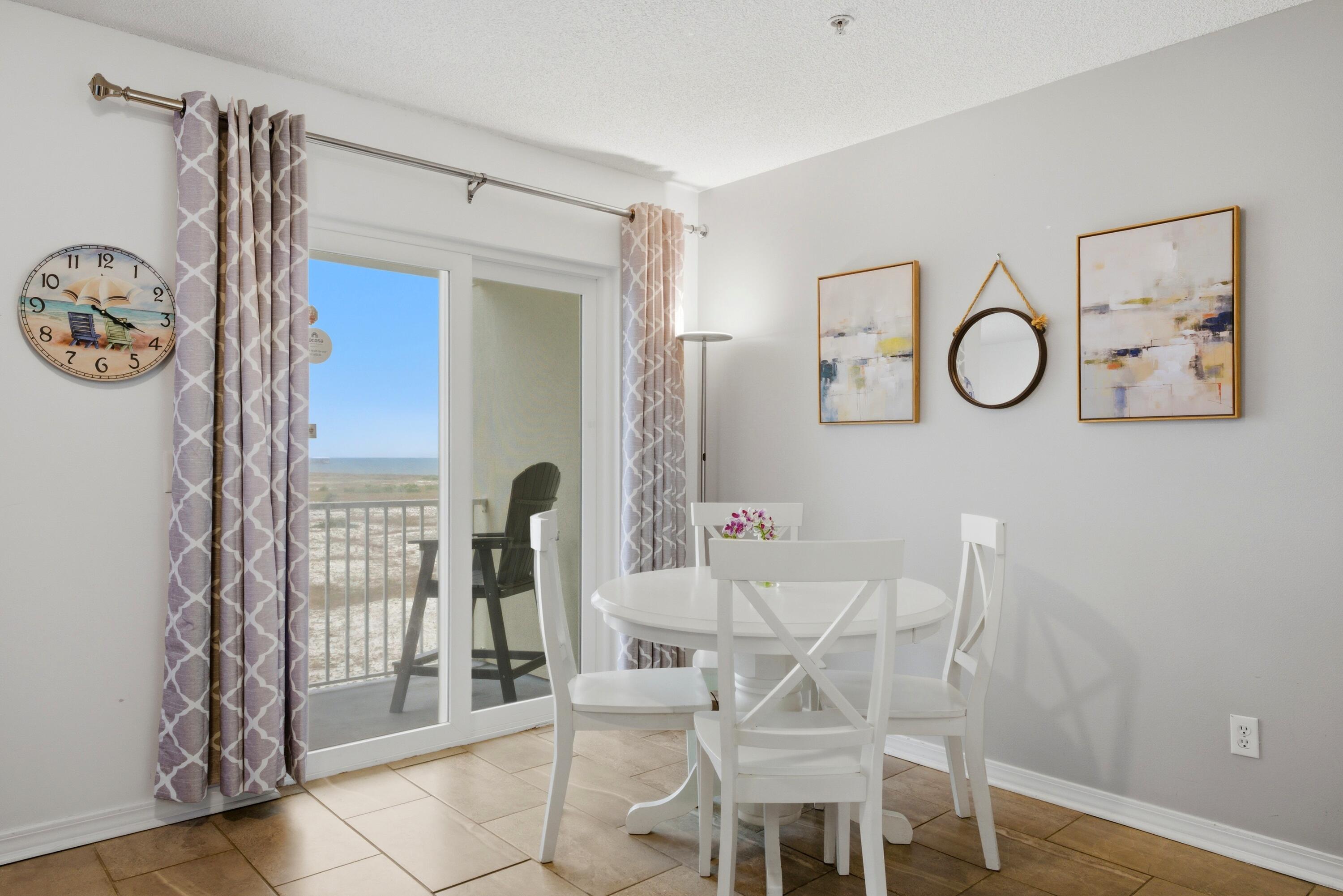 Experience coastal living at its finest in this stunning fully furnished 1-bedroom, 2-bath condo in beautiful Navarre Beach, FL. Whether you're searching for a primary residence, second home, or an income producing vacation rental property, Gulf Island 223 offers the perfect blend of breathtaking scenery, comfort and convenience. Relish in stunning sunsets and views of the Santa Rosa Sound and the Gulf from your private balcony. Inside, the condo features an open floorplan with plenty of seating for gathering and entertaining.  The bight and open kitchen is equipped with stainless steel Amana appliances and all your kitchen essentials. Relax in the bright and inviting living room with two reclining chairs and a comfy sofa. 12x24 tile line the entire floorplan for a seamless flow. The primary bedroom is spacious with its own en suite bathroom. Built-in hallway bunk beds provide additional sleeping spaces. 
The community offers a pool, outdoor showers, restrooms and BBQ grilling area for relaxing after a day at the beach.
Public beach access is conveniently located across the street, providing easy access to enjoy the sugar-white sand and emerald waters of the Gulf Coast.
Gulf Island condos are perfectly situated between the Santa Rosa Sound and the Gulf, minutes to secluded beaches, a short drive to local restaurants and the famous Navarre Beach Fishing Pier. Take in the scenery on the walking/bike path along the newly paved Gulf Boulevard sidewalks. With its prime location, community amenities, easy beach access and that Unit #223 is offered fully furnished and decorated; this is the ideal beachside getaway and turn-key investment opportunity you've been looking for.