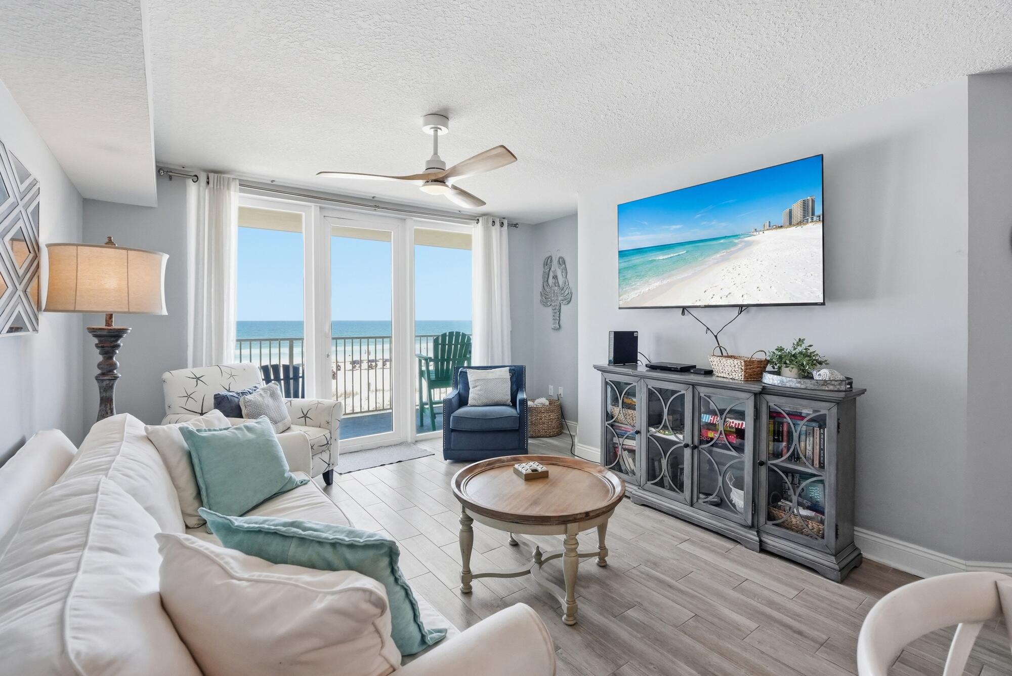 Wake up to breathtaking Gulf views from this beautiful 2nd story condo on Okaloosa Island. Situated directly along the sugar-white sands of the Emerald Coast, this fully furnished 3-bedroom, 2-bath retreat offers an exceptional opportunity for both personal enjoyment and investment potential, with a strong rental history. 

The condo combines coastal elegance with modern convenience. Turnkey ready and newly renovated. It comes fully furnished ready for a new owner to step right in. The living and dining area are filled with natural light and showcases stunning views of the emerald-green waters beyond. 

The well-equipped kitchen with updated counter-tops and appliances, provides everything needed for extended stays or memorable vacations, while the spacious primary suite offers a relaxing retreat with those gorgeous sunset views after a day at the beach.

Residents and vacationers alike can enjoy an array of resort-style amenities, including a swimming pool, relaxing hot tub, outdoor grilling area, and convenient deeded beach access. There is also a parking garage. 

Spend your mornings sipping coffee on the private balcony as the sun rises over the Gulf, afternoons lounging on the beach, and evenings exploring the area's popular nearby restaurants, shopping destinations, entertainment venues, and outdoor attractions. Whether you're seeking a profitable vacation rental, a second home, or your own beachfront escape, this Gulf-front gem delivers the perfect blend of comfort, luxury, and unforgettable Emerald Coast living. Schedule your showing today!