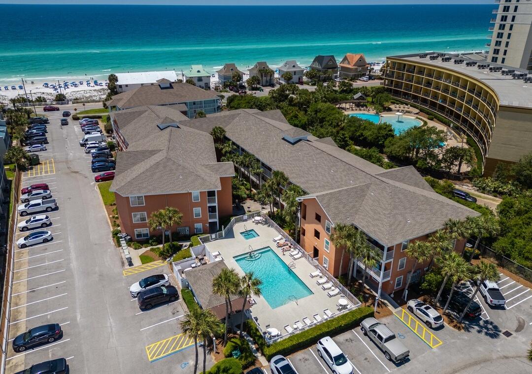 Welcome to Gulfview II 130, where private beach access, 1st floor access and effortless coastal living come together in the heart of Miramar Beach. This beautifully maintained 1-bedroom, 1-bath condo with hallway bunk beds comfortably sleeps up to 6 guests, making it the perfect retreat for couples, small families, or savvy investors seeking strong short-term rental appeal.

Inside, you'll find a bright and inviting space featuring granite countertops, stainless steel appliances, and tile flooring throughout, creating a clean, low-maintenance coastal feel. The well-equipped kitchen flows seamlessly into the living area, ideal for everything from morning coffee to relaxing evenings after a day in the sun. Read more... Step outside and enjoy 200 feet of deeded private beach access, a rare and highly sought-after feature in Miramar Beach. The community also offers a seasonally heated pool, jacuzzi, and grilling area, all surrounded by beautifully maintained grounds designed for laid-back coastal living.

Located just across the street from the sugar-white sands, Gulfview is within walking distance to local favorites like Kenny D's, Pompano Joe's, and Captain Dave's, and close to miles of scenic biking and walking trails.

Whether you're looking for a personal beach escape or a high-demand rental property, Gulfview II 130 checks every box with location, amenities, and private beach access that sets it apart.