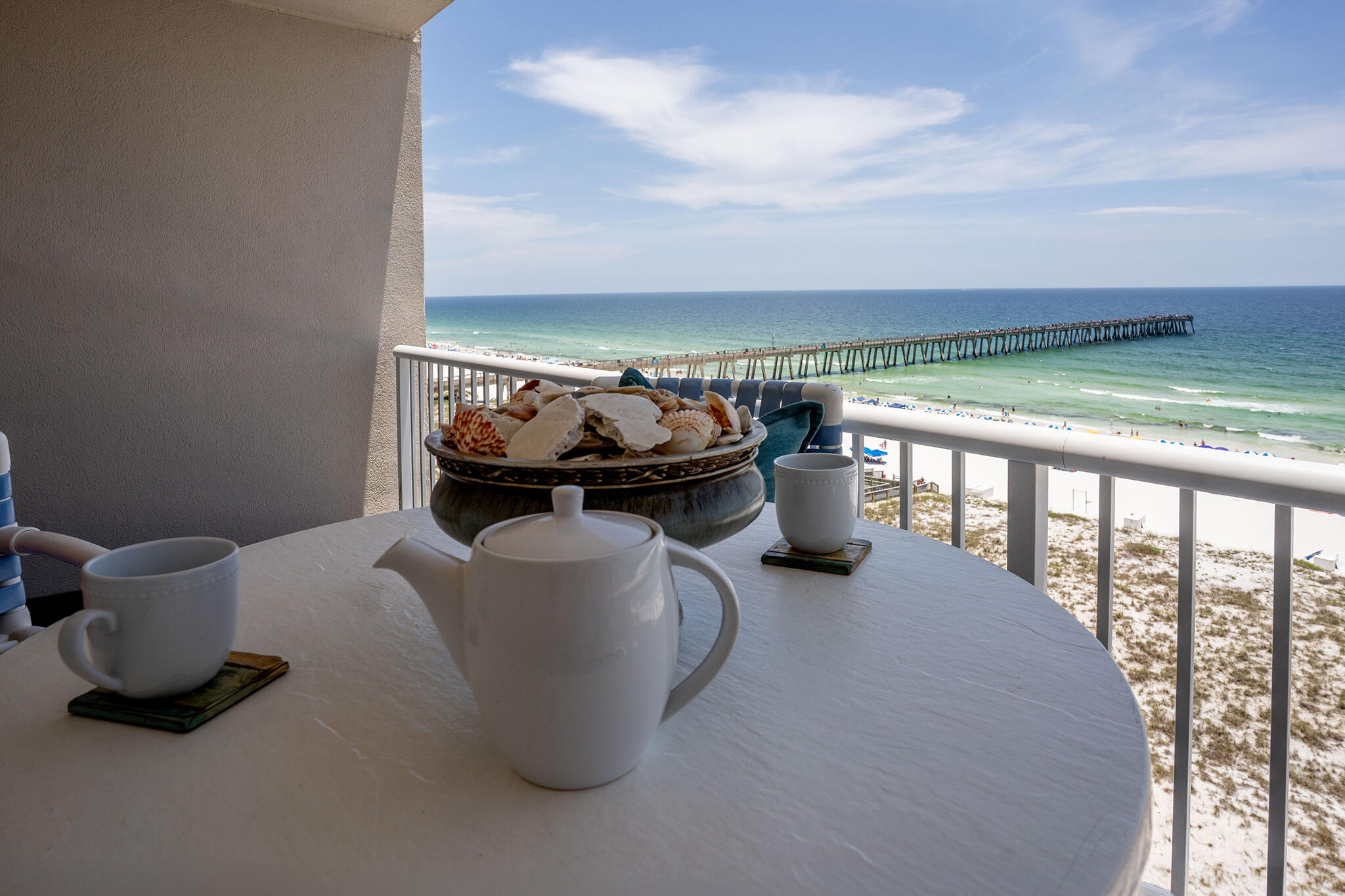 Welcome home to your beautiful Gulf Front three-bedroom two-bathroom condo in Summerwind West.  Million-dollar views of the Gulf and Navarre Beach Pier. This turnkey condo comes with strong rental history, an elevator ride away to the sugar sand beach with emerald clear waters of the Gulf and has been well maintained.  This unit is ready to enjoy.  Make a lifetime of family memories in this large 1,292 square foot condo with nine-foot ceilings.  Gulf views from living room and primary bedroom.  The large private balcony perched eight floors above the beach provides incredible views, shared moments and defines the beach lifestyle.  This unit gives off a coastal vibe as soon as you enter, all furnishings are included.  The kitchen boasts granite countertops, stainless steel appliances, a pantry, breakfast bar, and of course beach views! The primary bedroom comes with a king bed, en-suite bathroom and endless water views.  This unit can easily accommodate six to eight people.  Washer and dryer in unit.  Owners closet for storing personal items.  Enjoy the building's gym, pool and hot tub.  Imagine yourself in this breathtaking beach condo!  Call to schedule a private tour.  All information and measurements are deemed accurate but should be verified by the buyer.