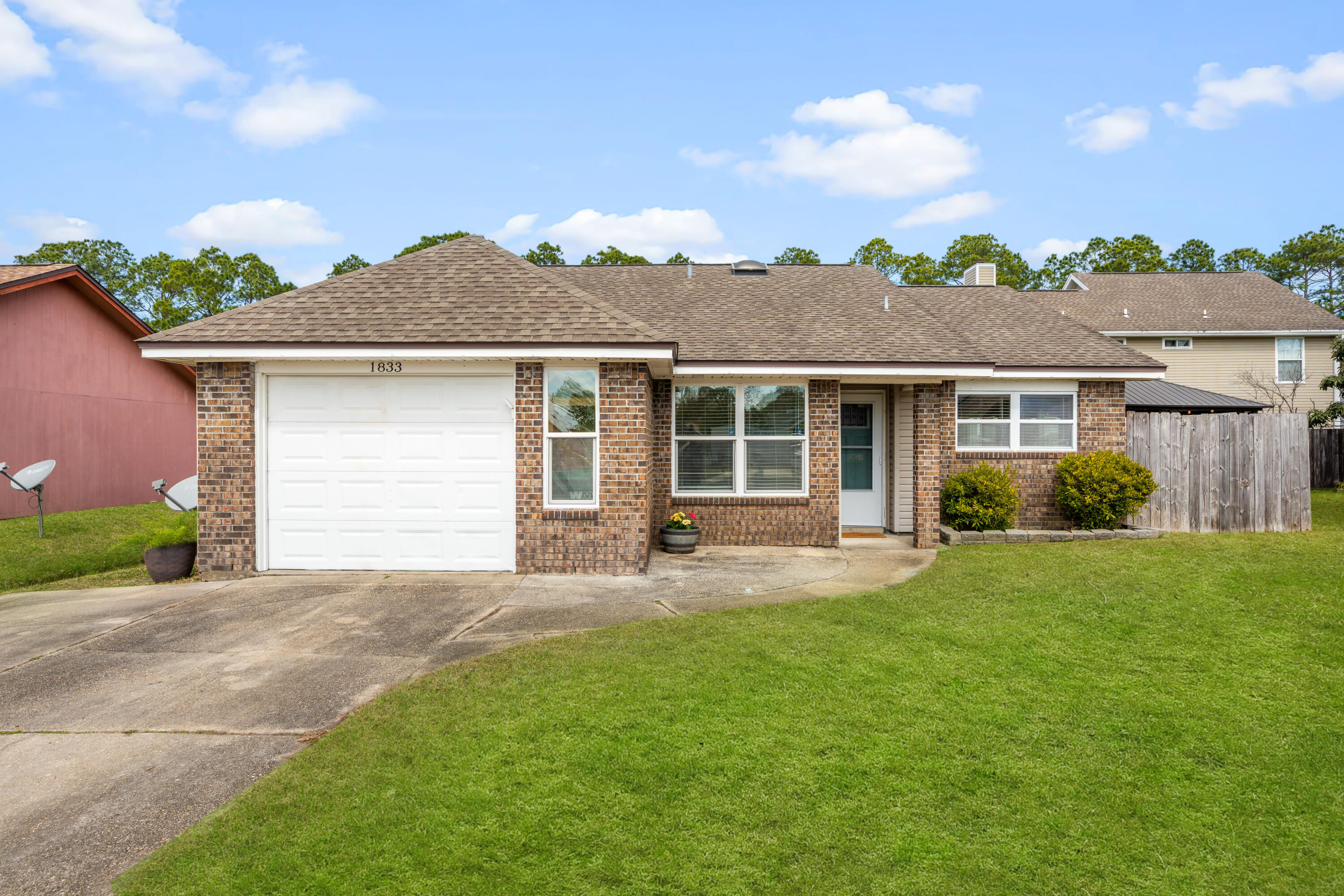 If you've been looking for the perfect balance of a quiet neighborhood and a fast commute, this is it. Tucked away at the end of a private cul-de-sac, this home has been completely refreshed and is 100% move-in ready.
You're in one of the most convenient spots in Fort Walton Beach. It's a straight shot to Okaloosa Island for the beach, and just a few minutes from the gates of Hurlburt Field and Eglin AFB.
The layout is open and bright, with brand-new interior paint that really opens up the space. The kitchen has been upgraded with solid quartz countertops, stainless steel appliances, and plenty of cabinet storage. You'll also find a real wood-burning fireplace in the living room that adds character you don't always see in newly refreshed homes. Outside, the backyard is fully fenced and private, perfect for pets or weekend BBQs.
To help with your closing costs, a $1,000 lender credit is available through our preferred lender. Additionally, the seller is providing a one-year home warranty (up to $700) at closing for extra peace of mind.
VA loan assumption is available for qualified buyers, offering the opportunity to take over the seller's existing interest rate.
This is a solid, updated home in a great Fort Walton Beach pocket. Come take a look before it's gone.