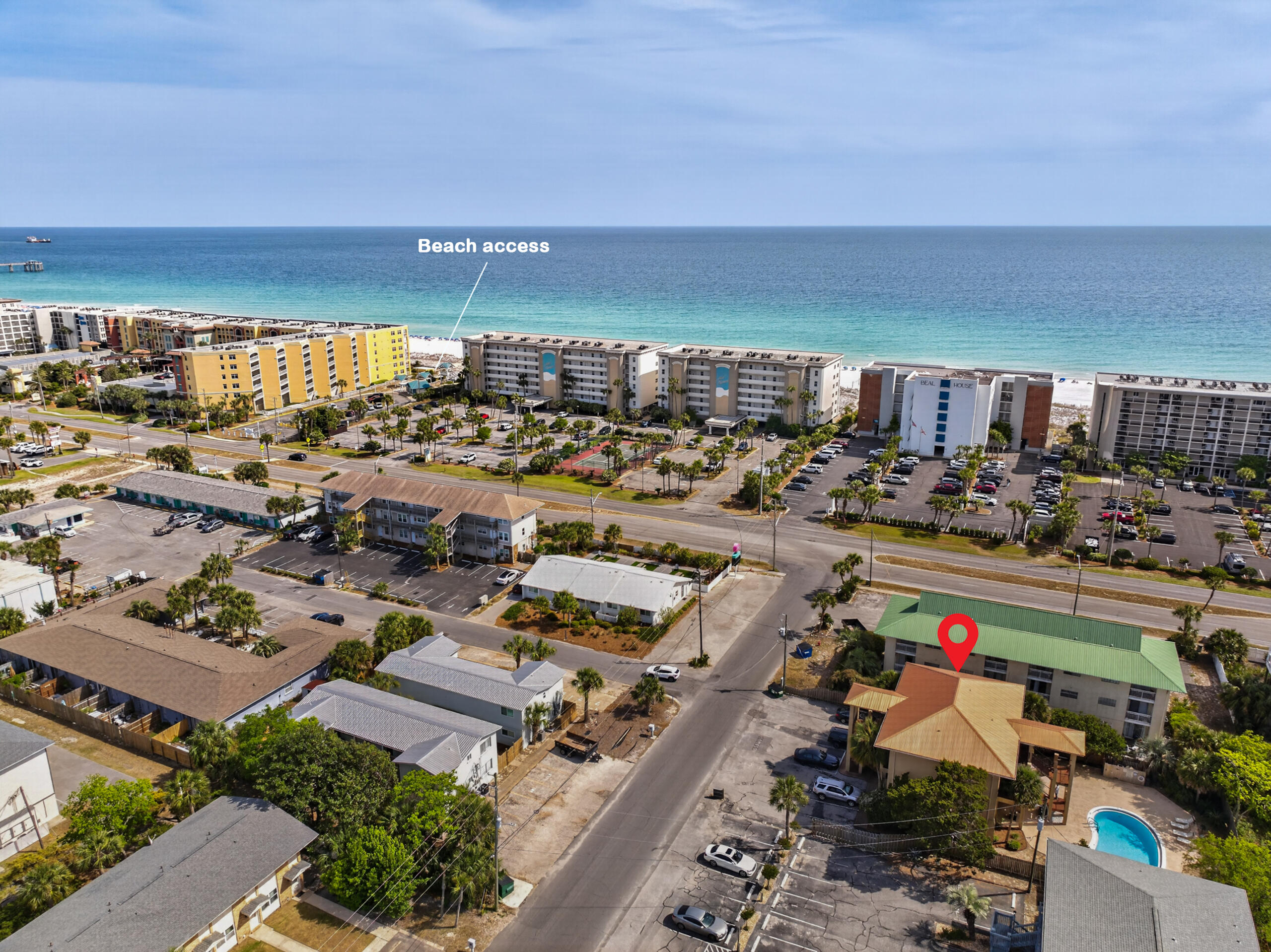 Coastal Vibes. Strong Returns. Endless Beach Days.Welcome to quiet coastal living in this beautifully positioned third-floor residence within an exclusive 6-unit building, offering privacy and tranquility just steps from the beach and turquoise waters. Sold turn-key and fully furnished, washer and dryer convey, this condo offers excellent SHORT-TERM RENTAL REVENUE POTENTIAL. This investment opportunity features 2 bedrooms and 1.5 baths on Okaloosa Island, with stainless-steel appliances complemented by sleek granite countertops and a high-top breakfast bar overlooking the modern living areas, perfect for entertaining or relaxed everyday living. New LVP flooring in the bedrooms and Jack and Jill Bath. Neutral colors and crown molding. Enjoy the open covered balcony with serene views. of the sunsets. Amenities include a fenced area, poolside relaxation, and grilling space. A short walk to the beach, local favorite dining spots, and island shopping just moments away. Whether you're seeking a personal beach retreat, full-time residence, or exceptional investment property, this unit delivers the ultimate beach lifestyle!