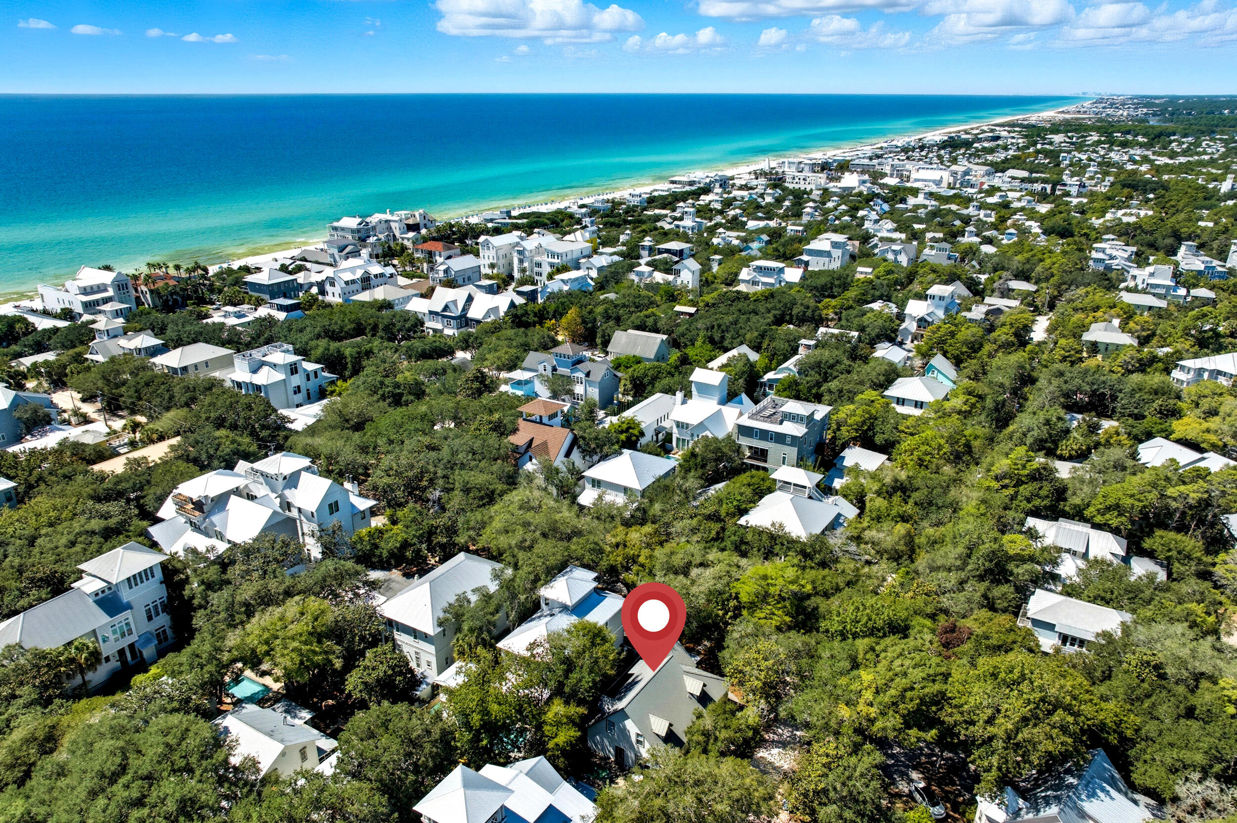 PRICED TO SELL WITH A $175,000 REDUCTION! Charming beach cottage just two blocks from Seaside and two blocks north of the beach in Old Seagrove, it offers the perfect blend of privacy and convenience. Enjoy outdoor living at its best with a private heated pool and a wood-burning fire pit, perfect for relaxing evenings.
Inside, the home features three bedrooms on the first floor, an open dining area, and a spacious gourmet kitchen overlooking the pool--ideal for entertaining. The inviting great room provides a cozy gathering space for family and friends at the end of the day. The second floor boasts a luxurious master suite with a king-size bed, a second bedroom with built-in twin beds.
Beautifully decorated and sold fully furnished, this home sits on a spacious lot with no HOA fees.