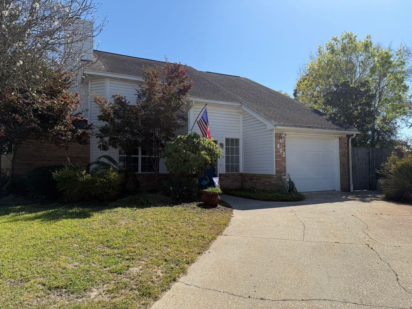 Welcome to this beautifully updated 3-bedroom, 2-bath home in Fort Walton Beach, offering comfort, style, and functionality throughout. Step into a bright and airy living room featuring soaring cathedral ceilings and abundant natural light, creating an inviting space perfect for relaxing or entertaining.
The kitchen is a standout with granite countertops, a convenient breakfast bar, and sleek stainless steel appliances--ideal for both everyday living and hosting guests. A spacious laundry room provides plenty of additional storage, adding to the home's practicality.
The primary bedroom offers a private retreat with direct access to the back deck through sliding glass doors perfect for enjoying your morning coffee or unwinding in the evening. Outside, you'll find a large back patio designed for entertaining, with ample space for gatherings, grilling, and outdoor living. Ideally located, this home offers close access to military bases and the area's beautiful white-sand beaches, making it perfect for both convenience and coastal living. This home combines modern updates with a desirable location--don't miss your opportunity to make it yours! Contact us today for a showing!
