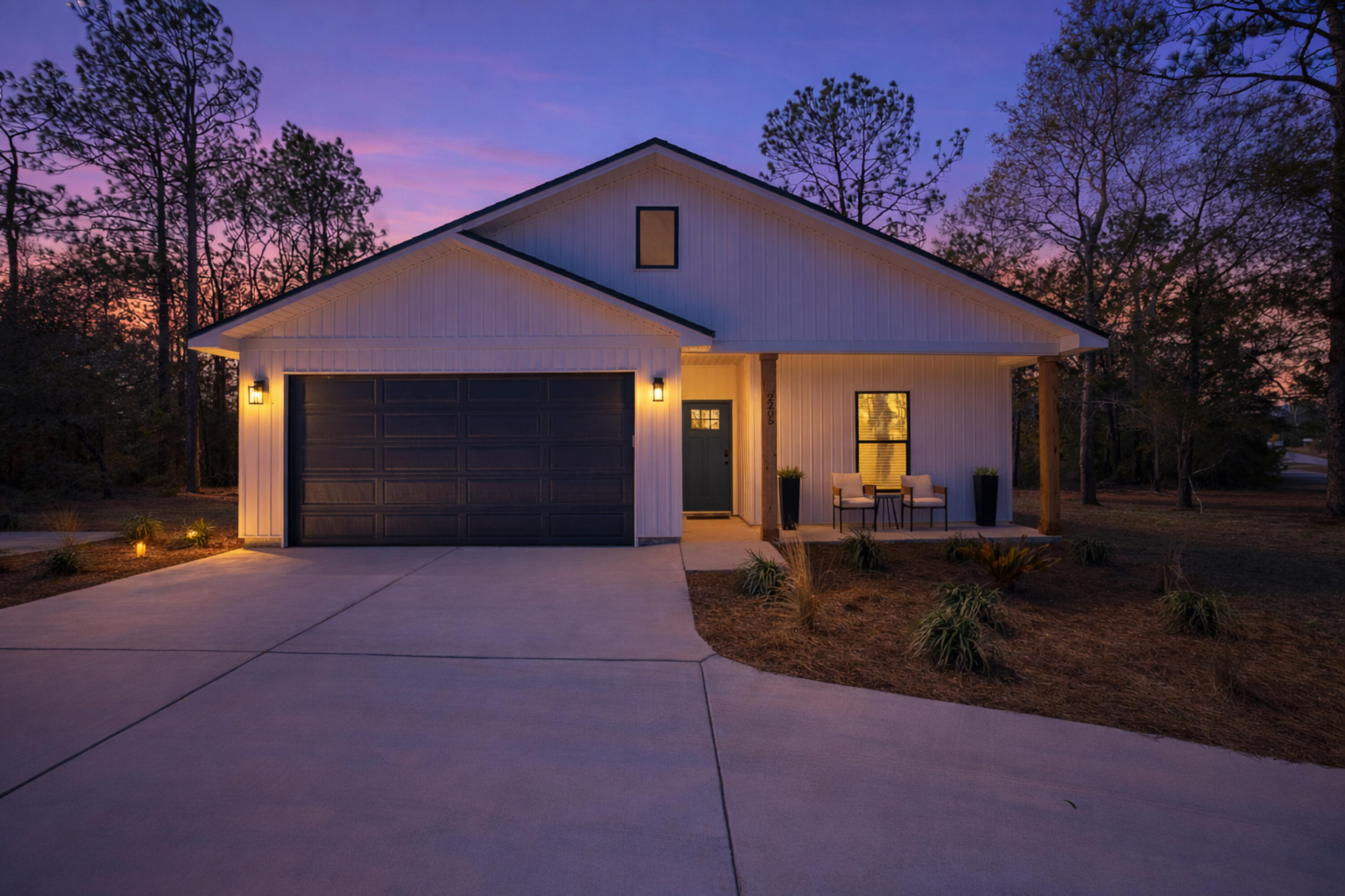 New construction in Sunny Hills with upgrades included as standard. 1,300 sqft open floor plan, 9' ceilings, LVP flooring, and modern finishes. Kitchen features quartz countertops, white shaker cabinets, subway tile backsplash, GE appliances, and farmhouse sink. Spacious primary suite with dual vanities + private bath. Separate laundry room. Enjoy lakes, boat ramps, parks, beach, golf course & no HOA. Schedule your tour today!