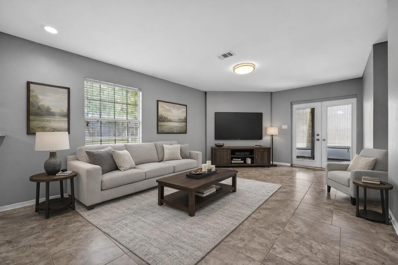 Welcome to this 2-bedroom, 2-bathroom first-floor corner unit in La Chateau Condominiums, ideally situated in the heart of Pensacola! Enjoy the convenience of being just minutes from Pensacola International Airport, Cordova Mall, top-rated dining, and local hospitals, making this an exceptional location for everyday living. This thoughtfully designed unit offers cohesive paint throughout and no carpet, creating a clean, modern feel with easy maintenance. The kitchen features stainless steel appliances, white cabinetry, and a sunny breakfast nook. A convenient breakfast bar opens to the living room, providing an inviting space for entertaining or relaxing. Just off the living area, step outside to your screened-in patio complete with an attached storage closet. Both bedrooms are tucked away in a private hallway. The spacious primary suite includes an en suite bathroom with a tub/shower combination. The second bedroom offers direct access to the additional full bathroom, which also opens to the hallway for guest convenience. With its desirable first-floor corner location and central Pensacola setting, this unit combines comfort, functionality, and accessibility in one great opportunity!