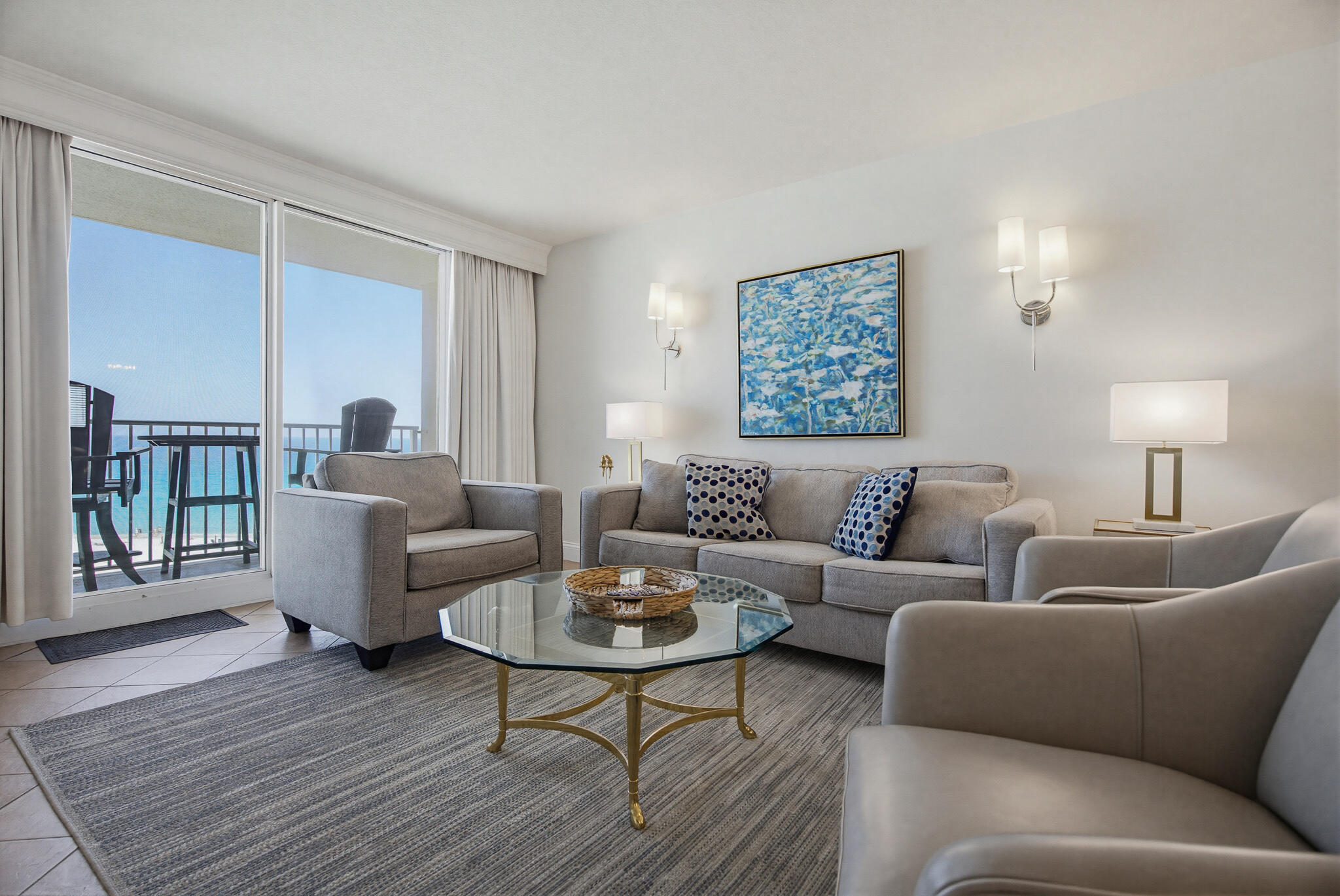 Perched at the very top, Unit 701 is where the views steal the show. This top-floor, corner condo delivers sweeping, unobstructed panoramas of the Destin coastline and the sparkling emerald waters of the Gulf of Mexico-sunrises from your private balcony, sunsets on the beach, and everything in between. Located in the intimate, well-kept community of Destin on the Gulf with just 42 residences on coveted Holiday Isle, this beautifully furnished 2-bedroom, 2-bath condo offers an open, airy layout designed to maximize those breathtaking Gulf views. Step straight into the coastal scenery that makes this property unforgettable. Enjoy direct beach access, along with a Gulf front pool perfect for relaxing or entertaining. Additional amenities include a grilling area, air-conditioned elevators, gym shuffleboard, and a community room for gatherings. Just minutes from dining, fishing, boating, water sports, and golf, this property is perfectly positioned for both relaxation and adventure. Whether you're looking for a second home, a vacation getaway, or a turnkey rental investment, this top-floor retreat delivers the ultimate Destin experience.